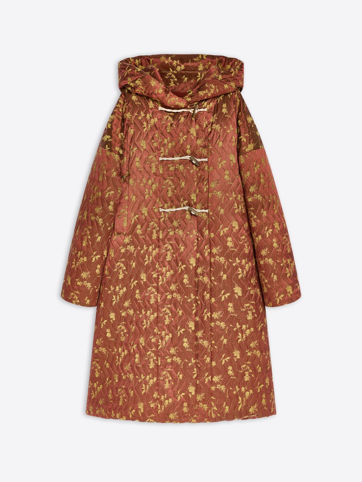 Jacquard duffel coat
