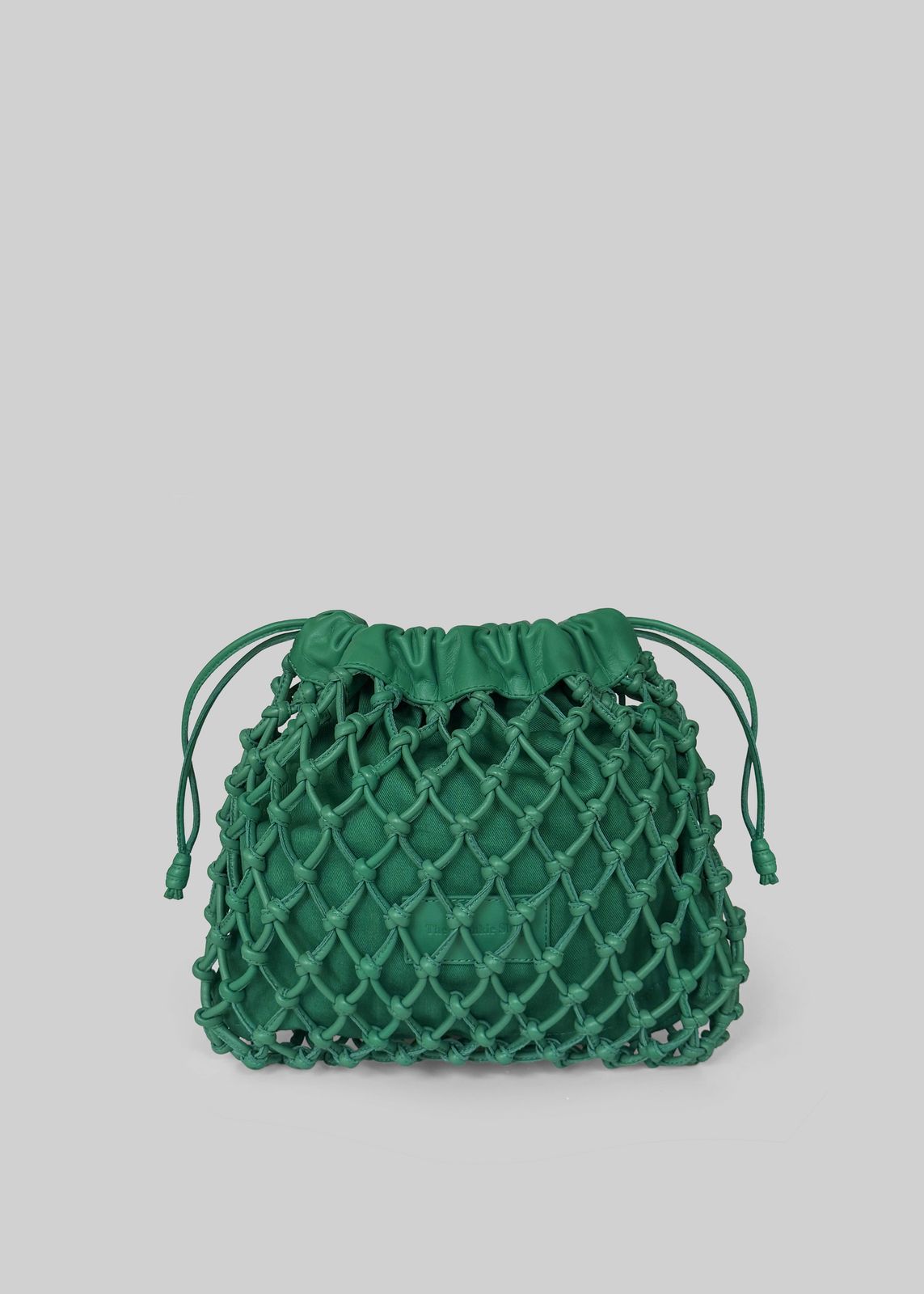 Morgan Leather Macrame Small Pouch - Emerald
