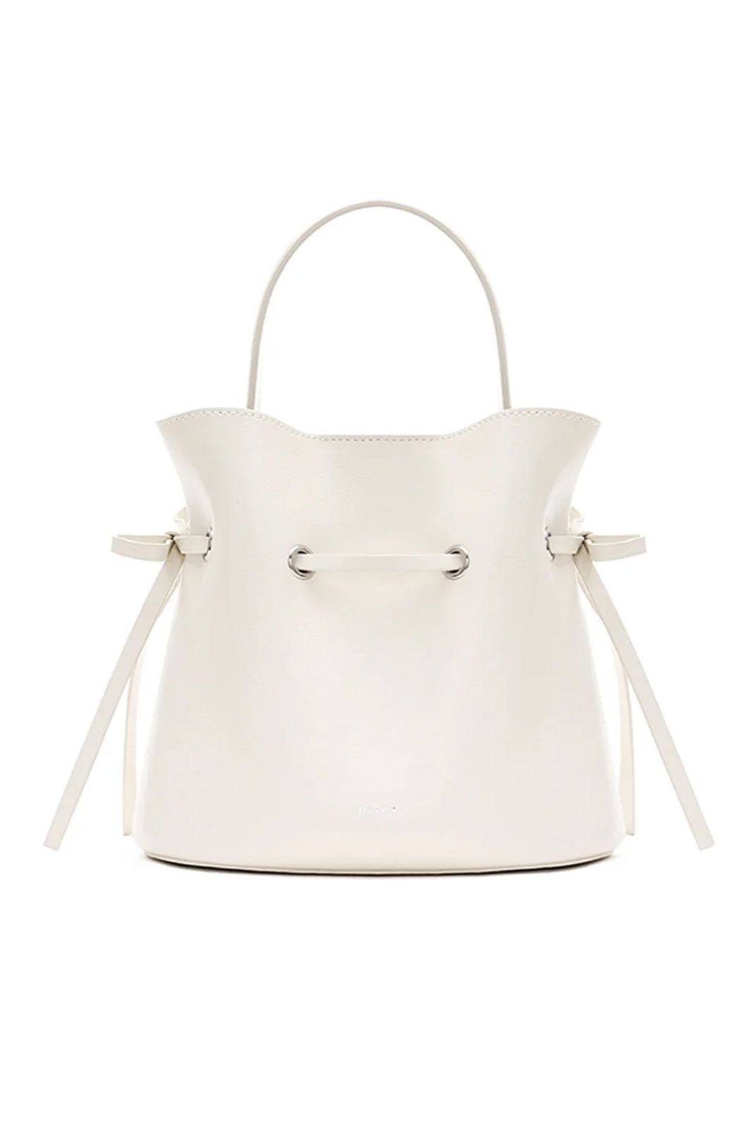 Lyon White Leather Bucket Bag