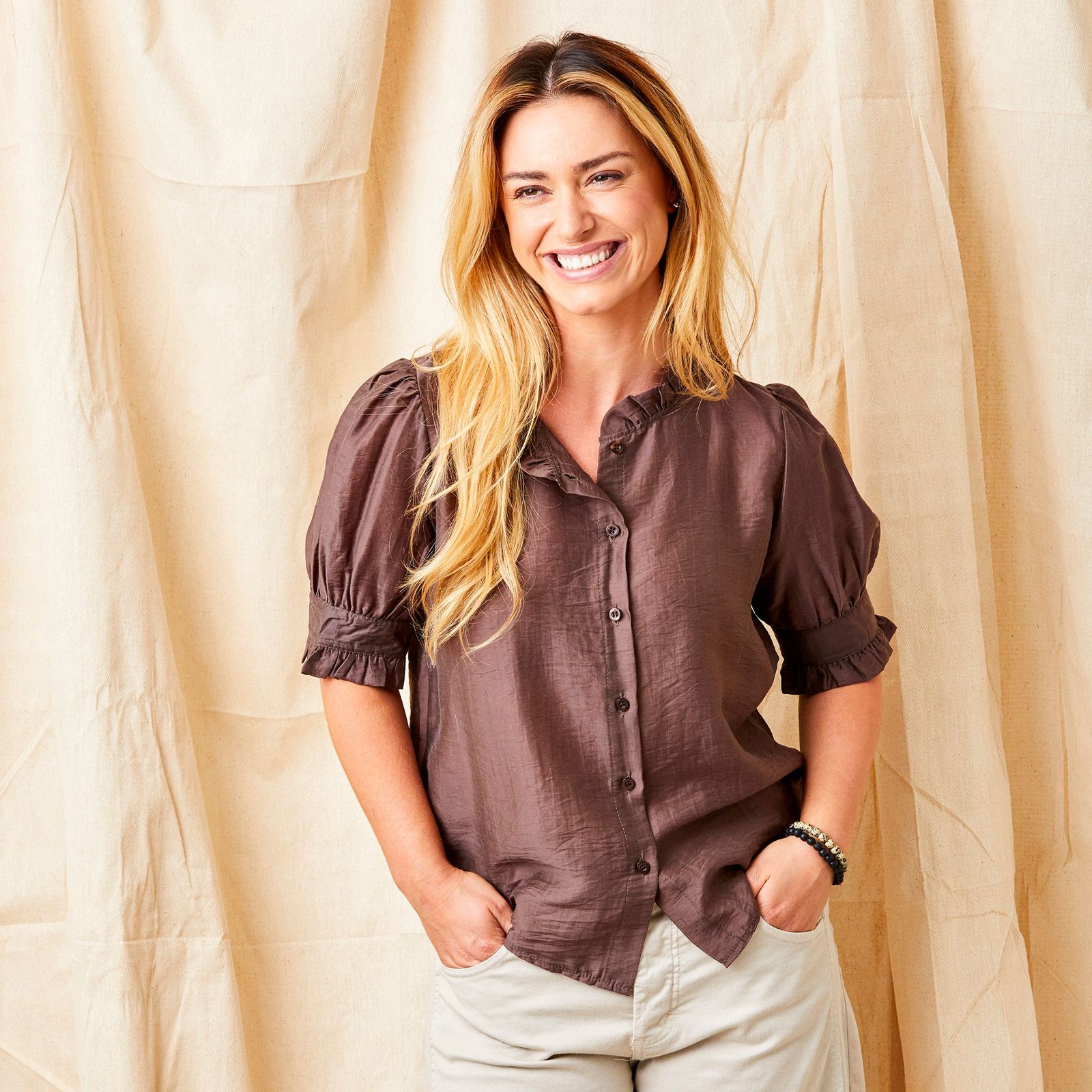 Nahara Textured Blouse With Frill Sleeve