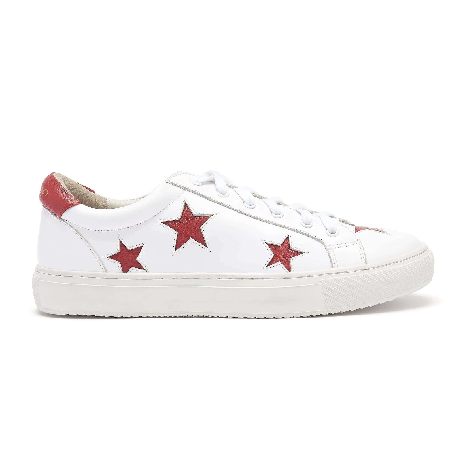 Hoxton - Red Stars Leather Trainer