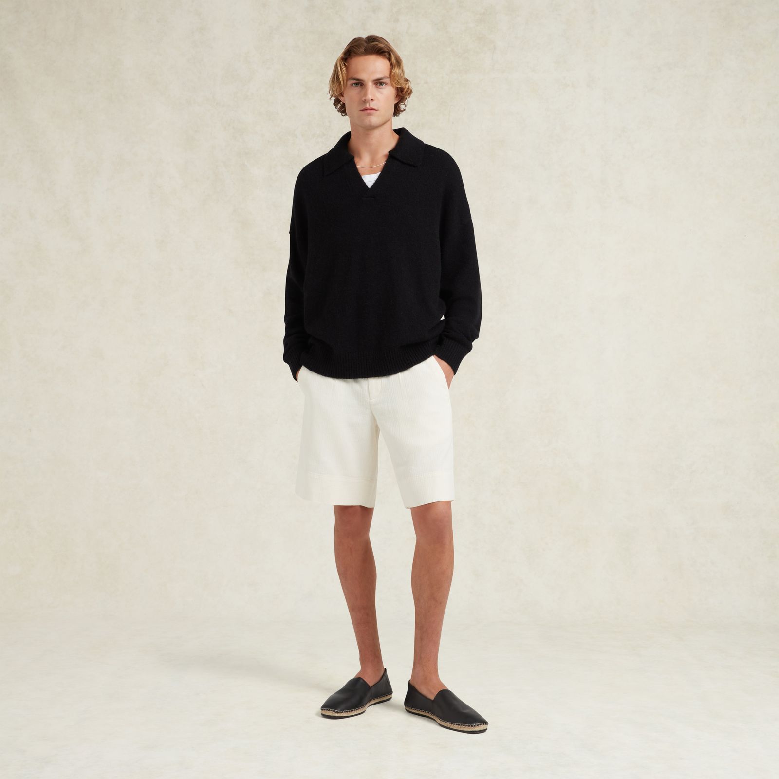 Atticus Open Neck Jumper - Black