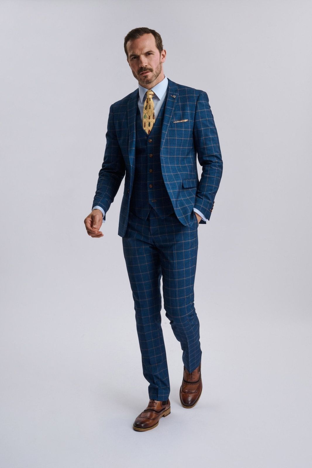 Hamleys Men's Navy Check Three Piece Suit
