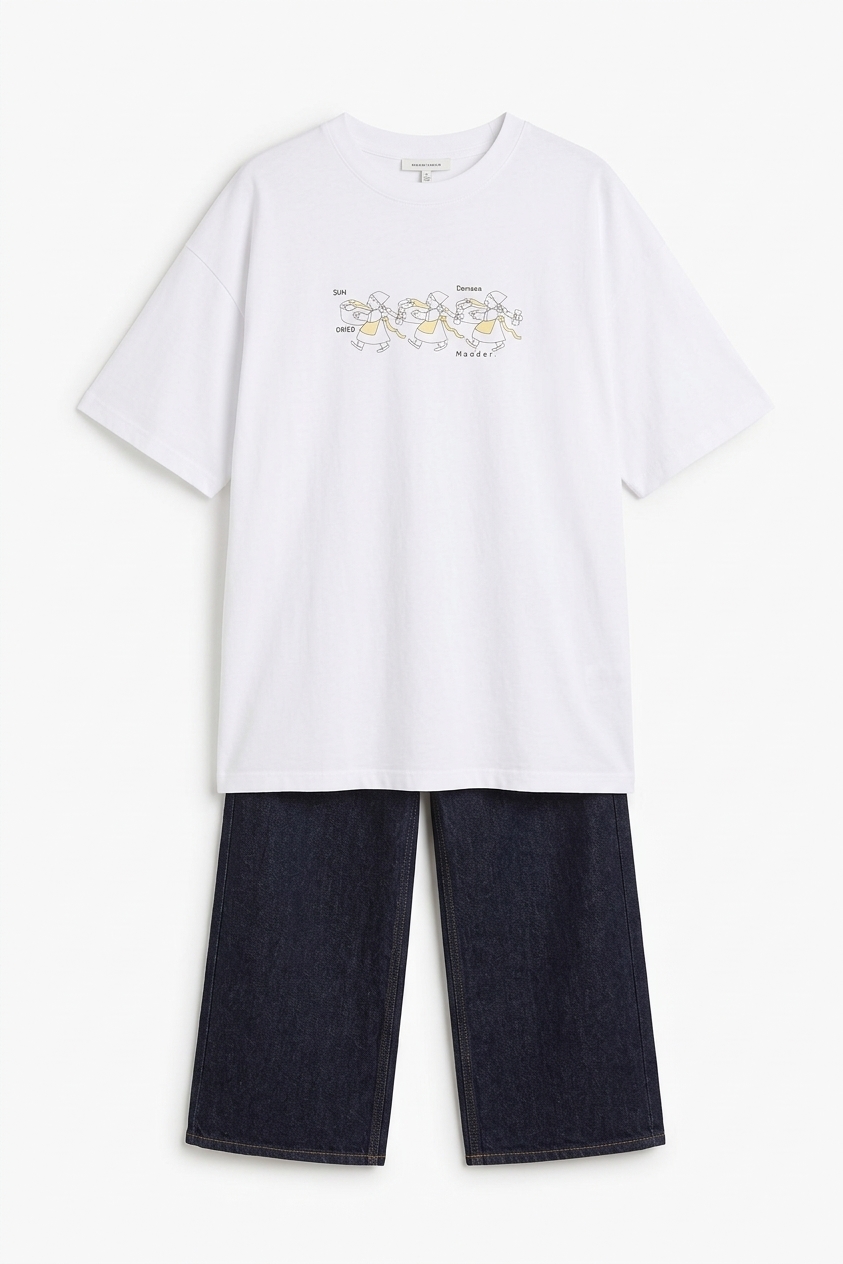 Sundried Washing Line Graphic Tee- White