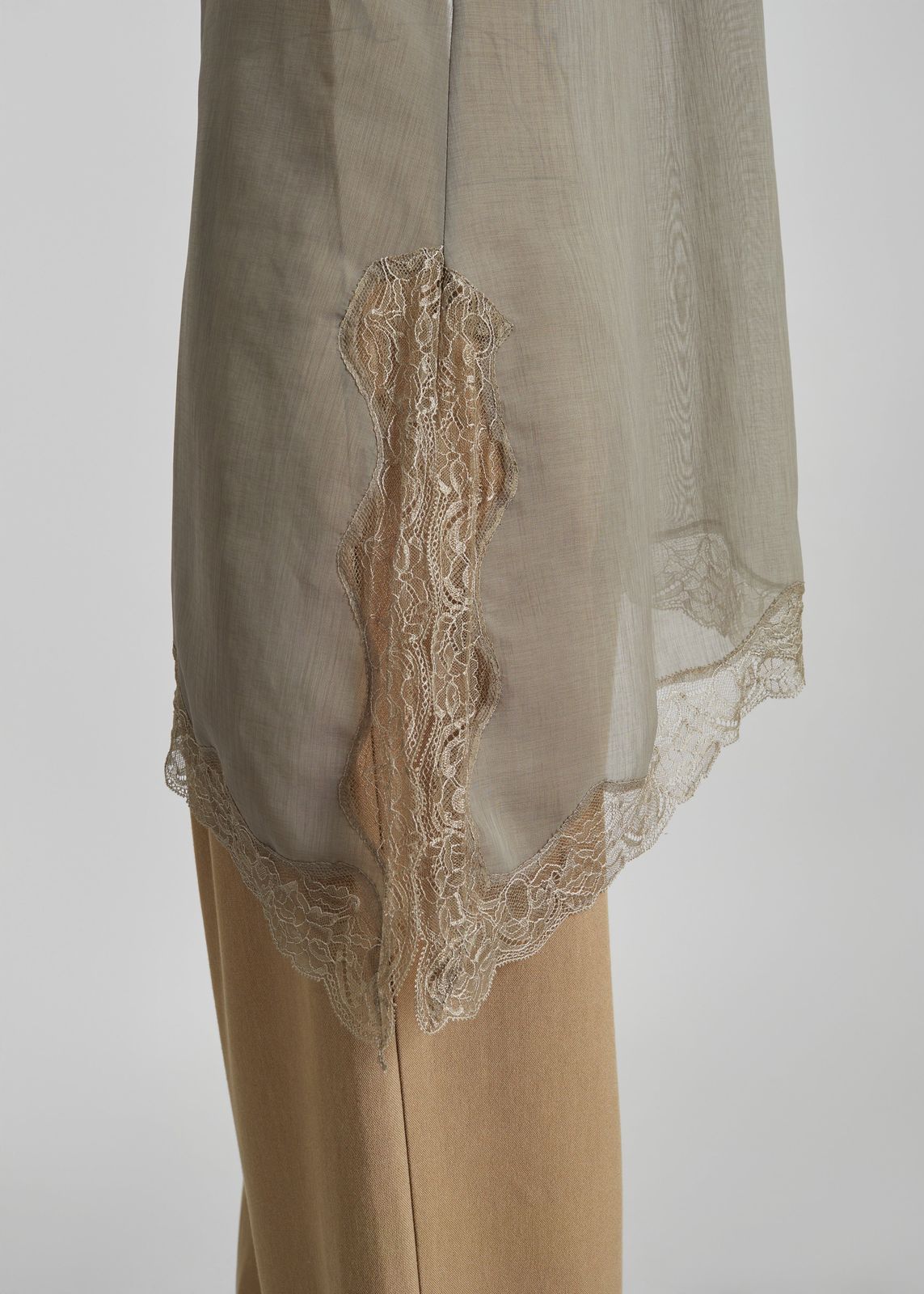 Alessia Sheer Lace Top - Taupe