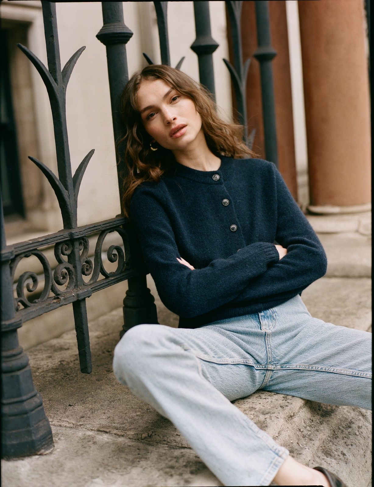 Jura Cardigan: Yak Wool, Navy