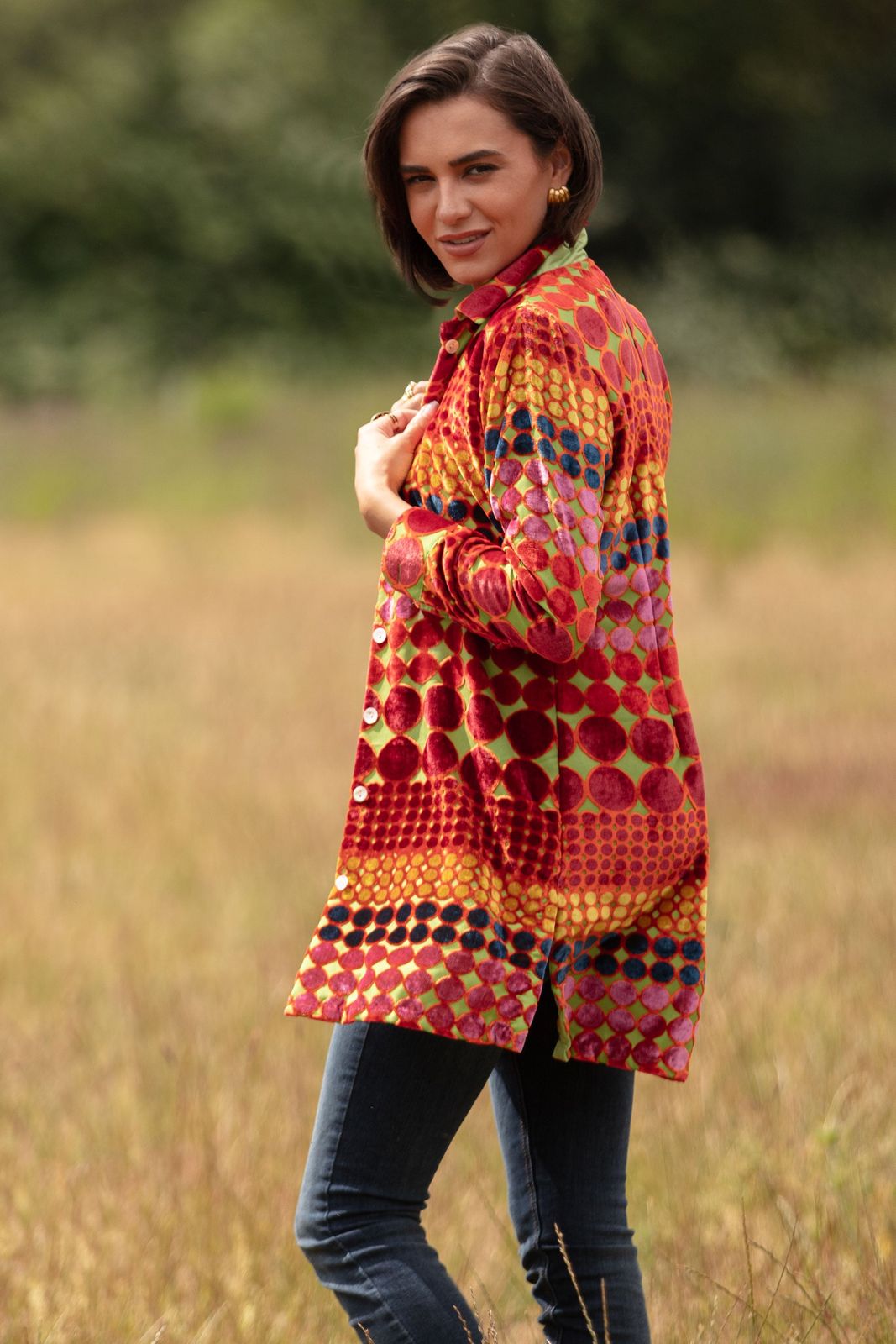 Amanda Velvet Devore Shirt Hot Boho Spot