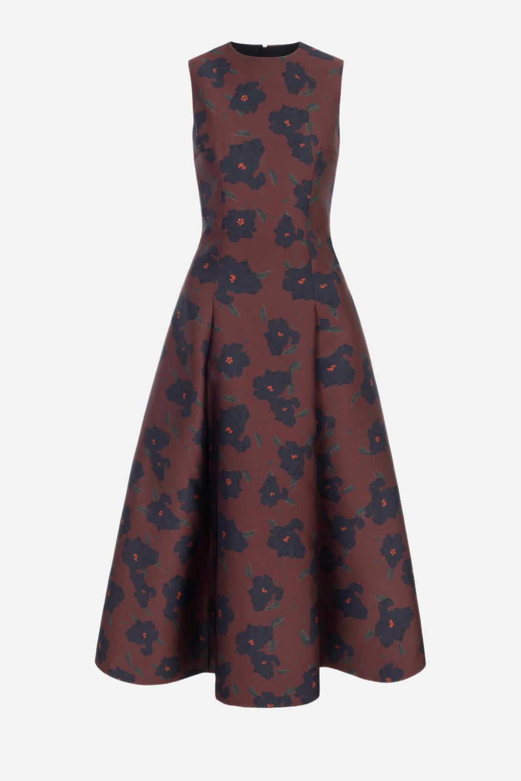 Mara Dress in Red & Black Breezy Poppy Mikado