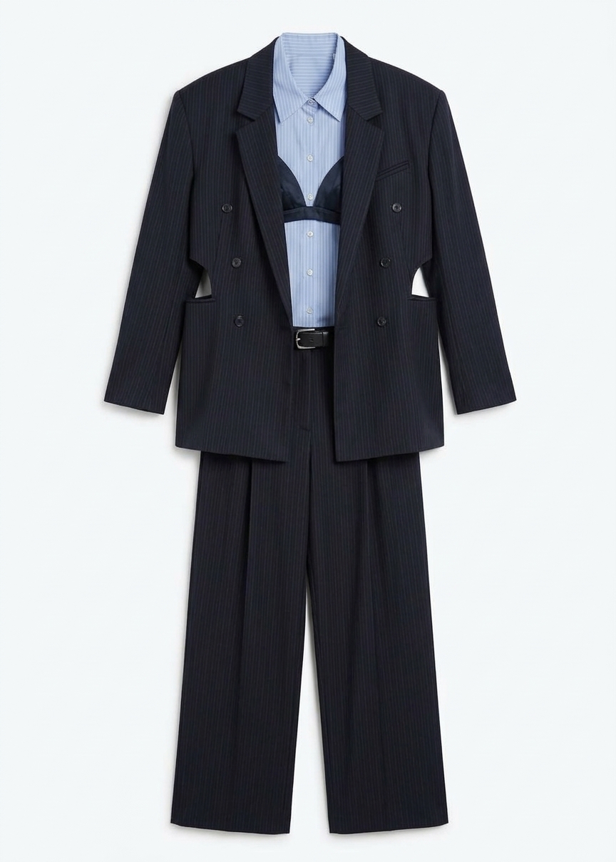 Helmond Pleated Trousers - Black Multi Stripe
