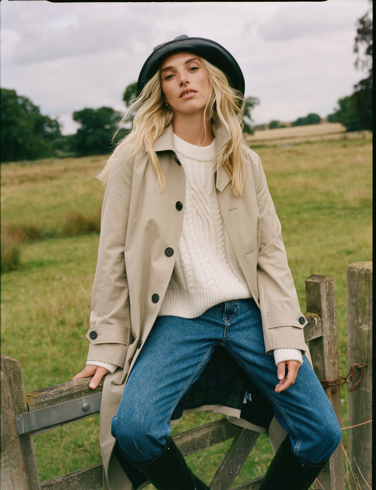 Chatsworth Car Coat: Cotton, Dark Stone