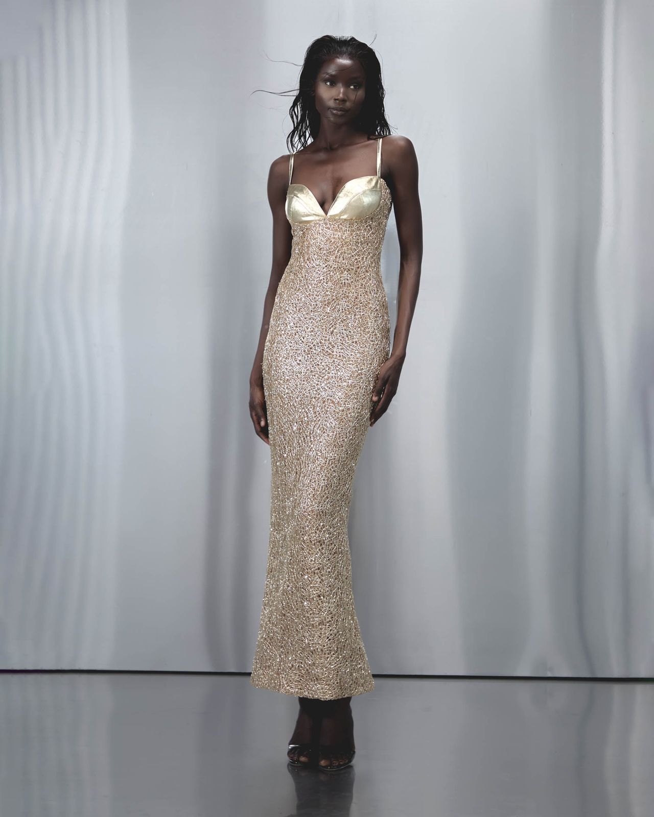 Sira Maxi Dress in Gold