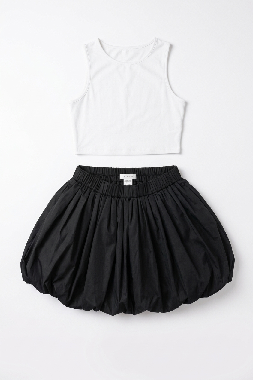 Claudia Pure Cotton Black Ultra Mini Puffball Skirt