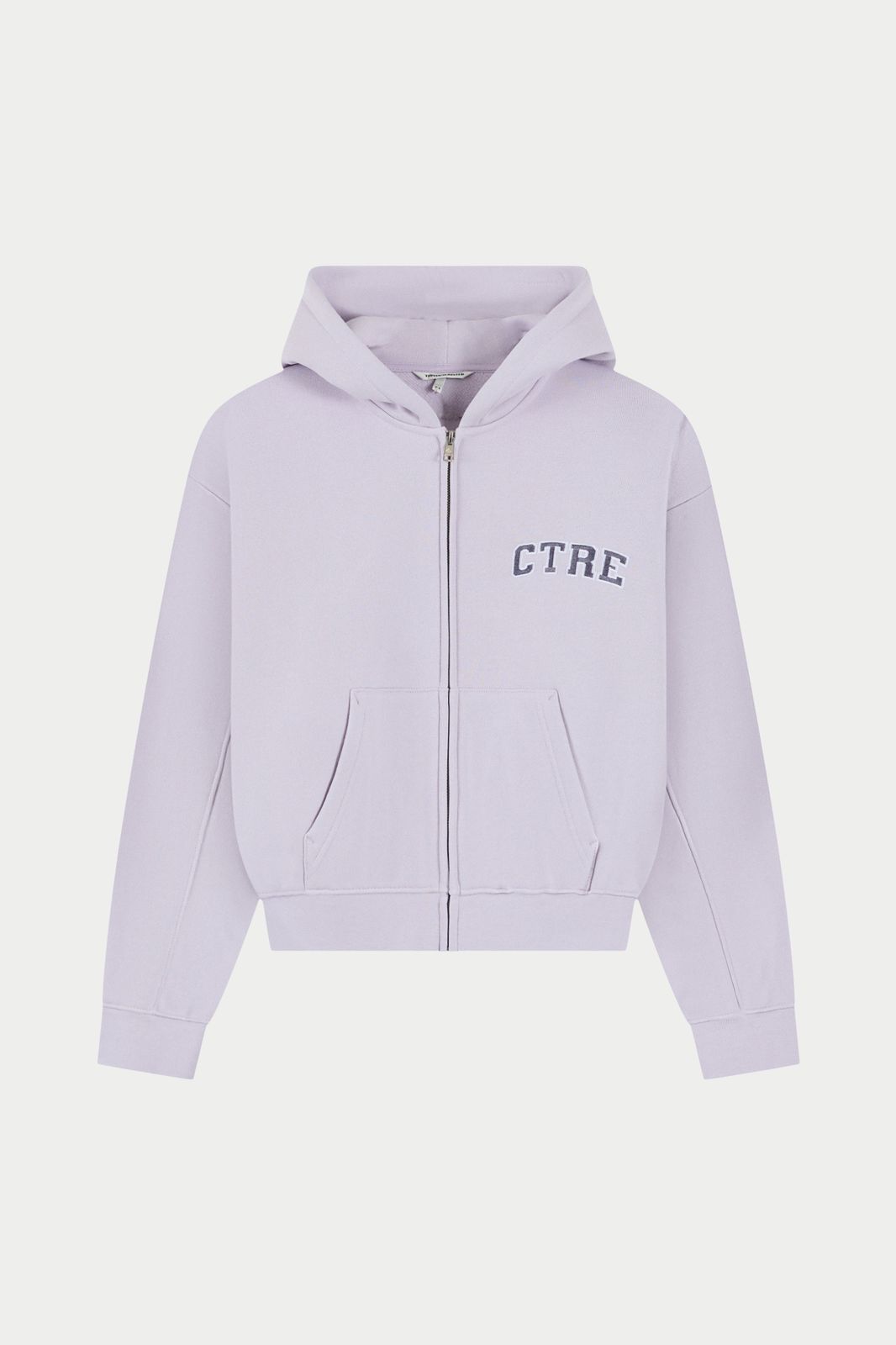CTRE ZIP THROUGH RELAXED HOODIE - DUSKY LILAC