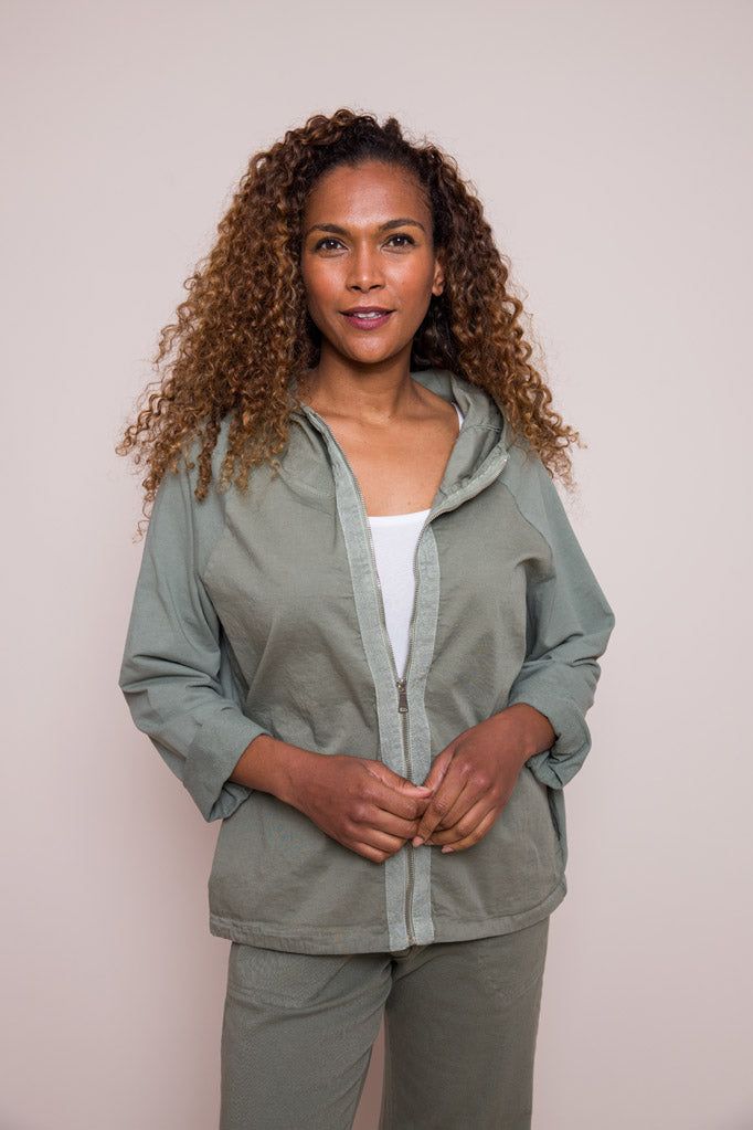 Betsy Stretch Cotton Hooded Jacket