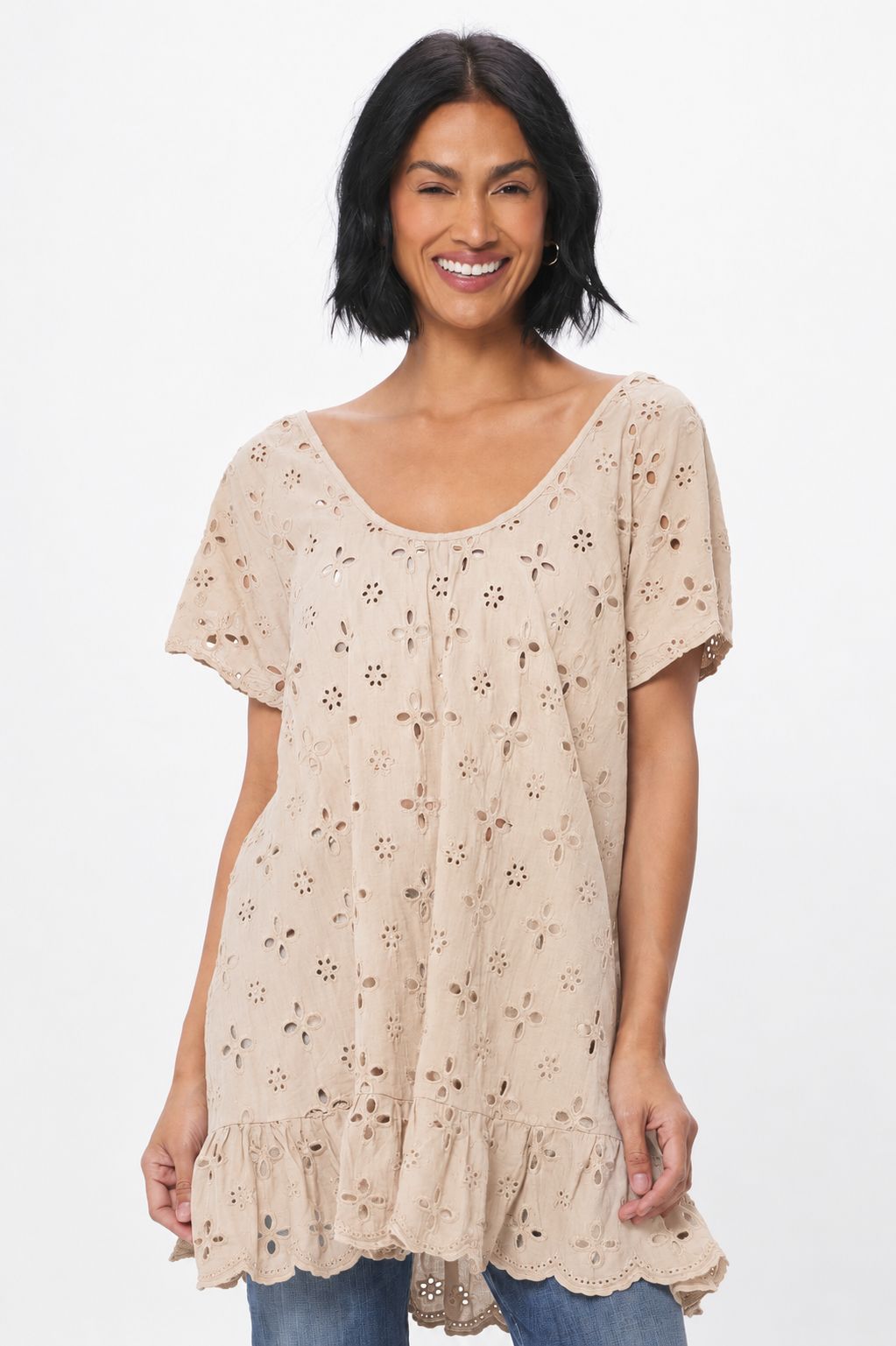 Priya Broderie Anglais Mini Dress