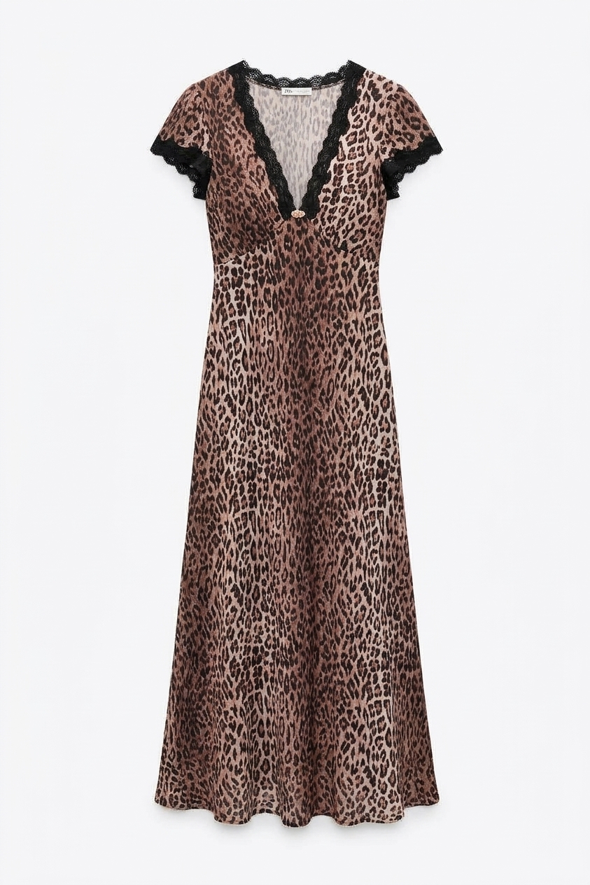 Clarice Dress Leopard Brown