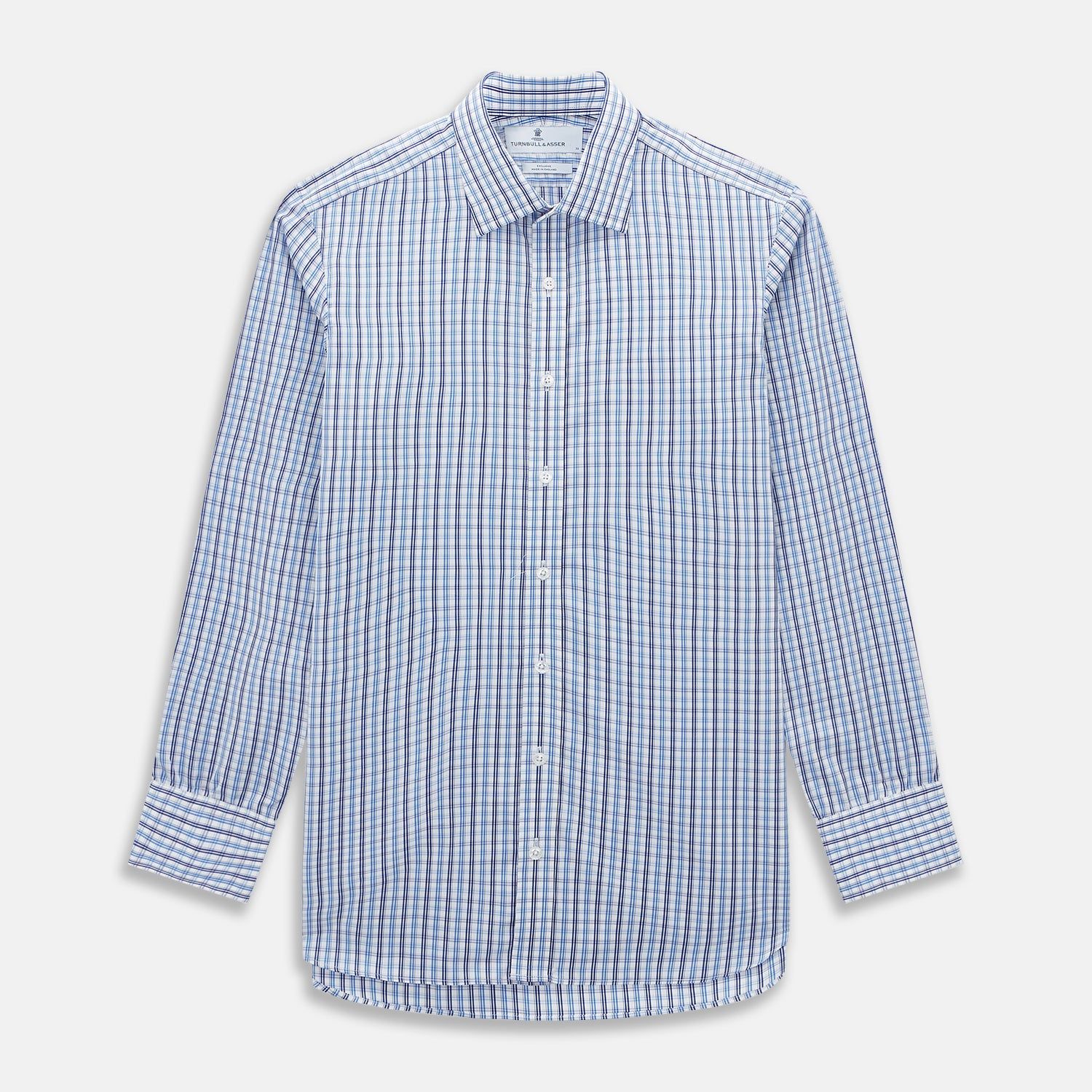 Blue and Navy Multi Check Mayfair Shirt