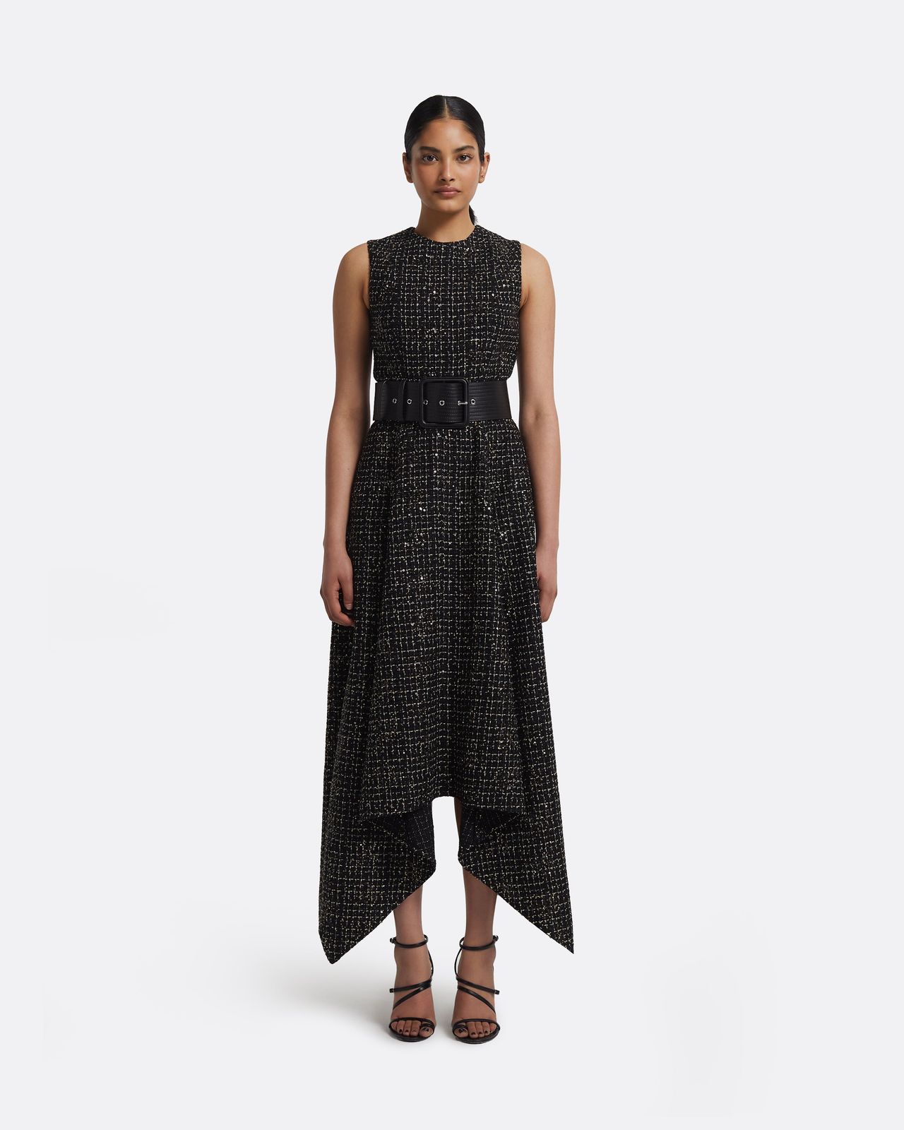 Okimi Dress in Black & Gold
