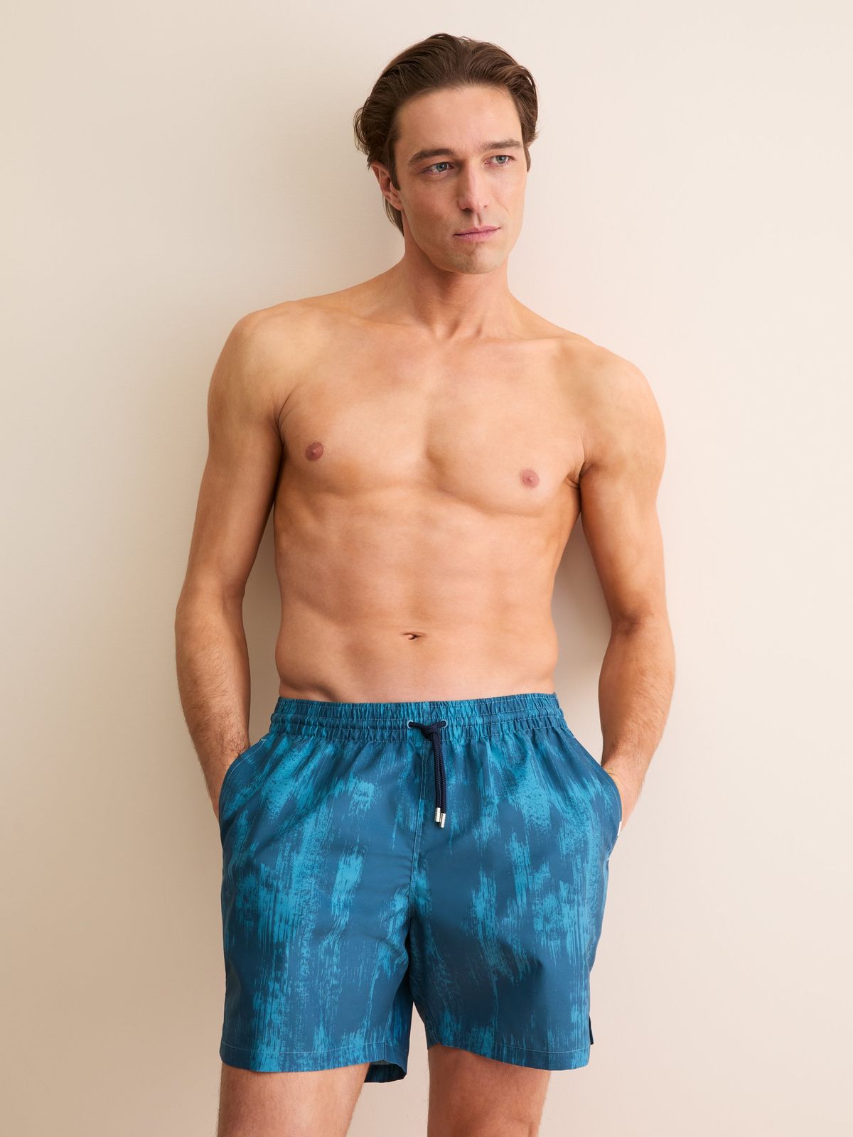 Cabo Swim Shorts Teal London Brushed Rain