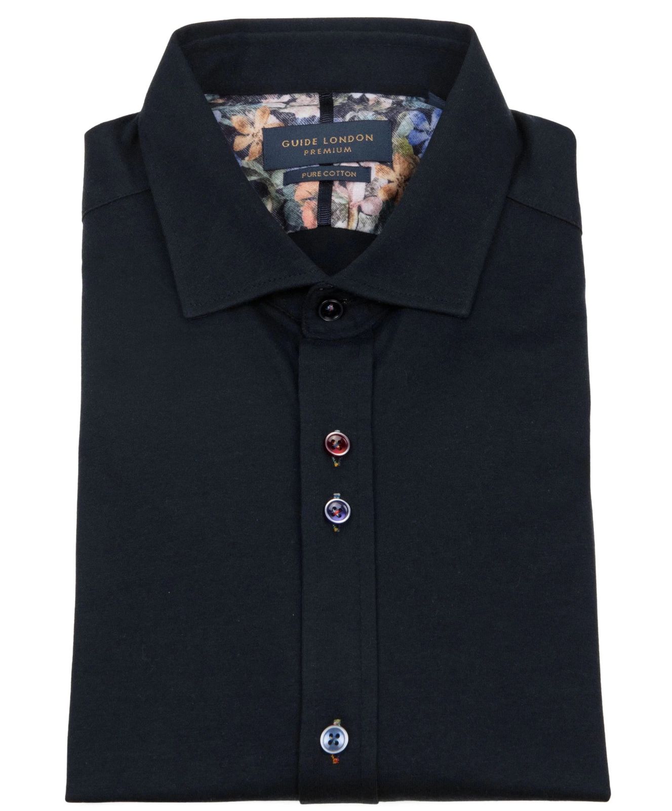 Stretch Plain But Not Plain Navy Cotton Shirt