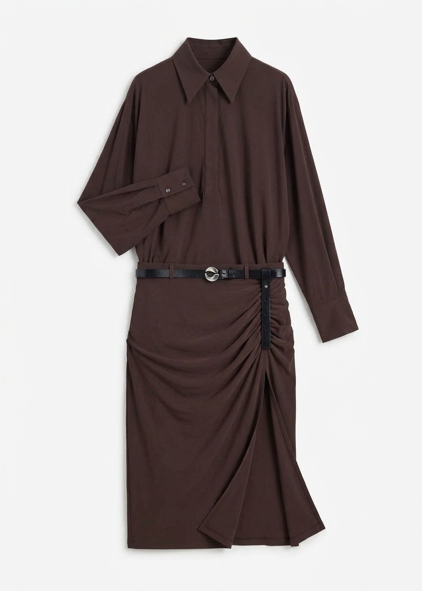 Coperni Draped Boxy Suspended Dress - Brown