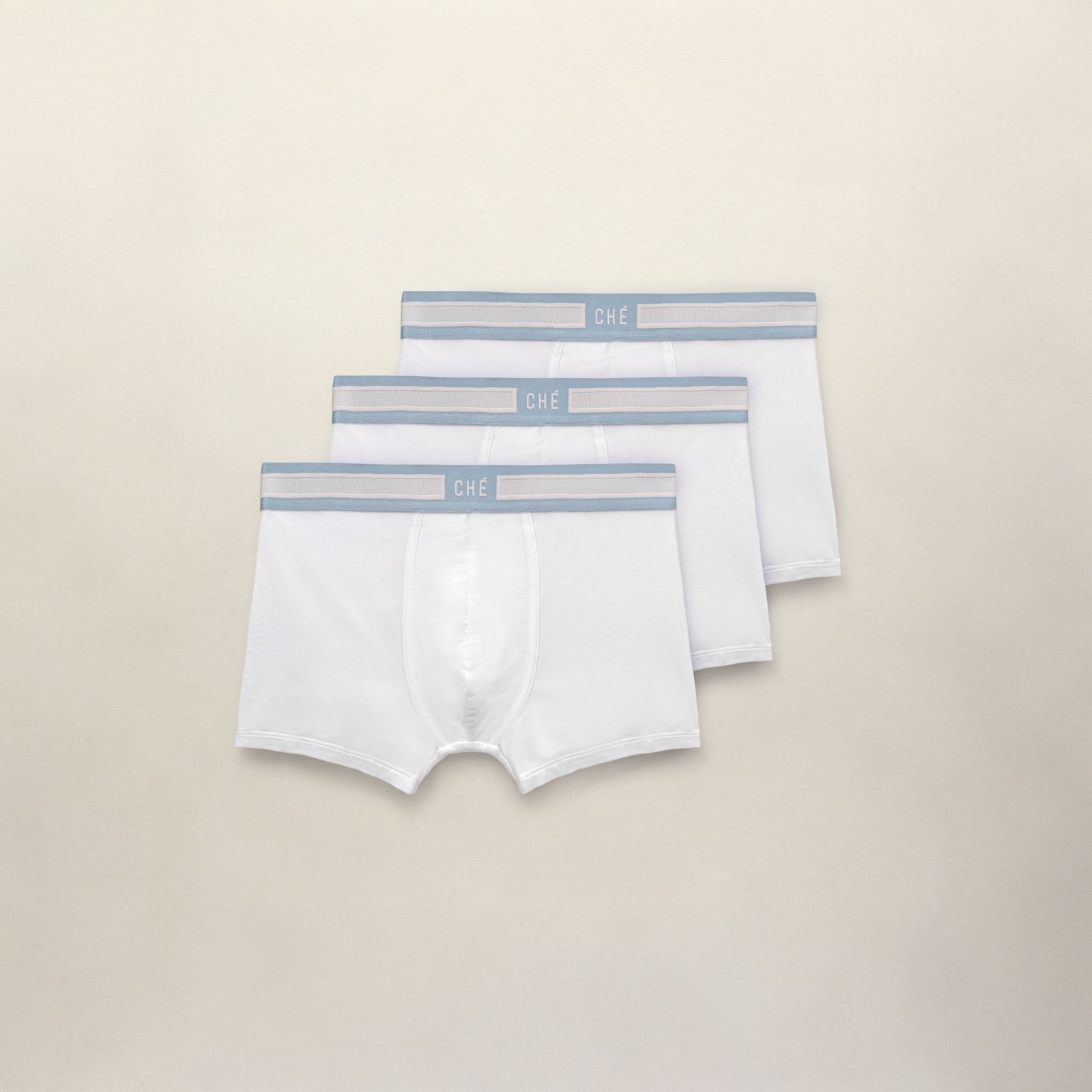 Signature Boxer Trunks 3 Pack - White/ Blue