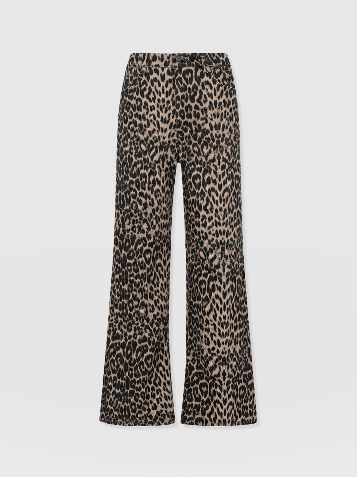 Adjustable Wide Leg Jean - Leopard