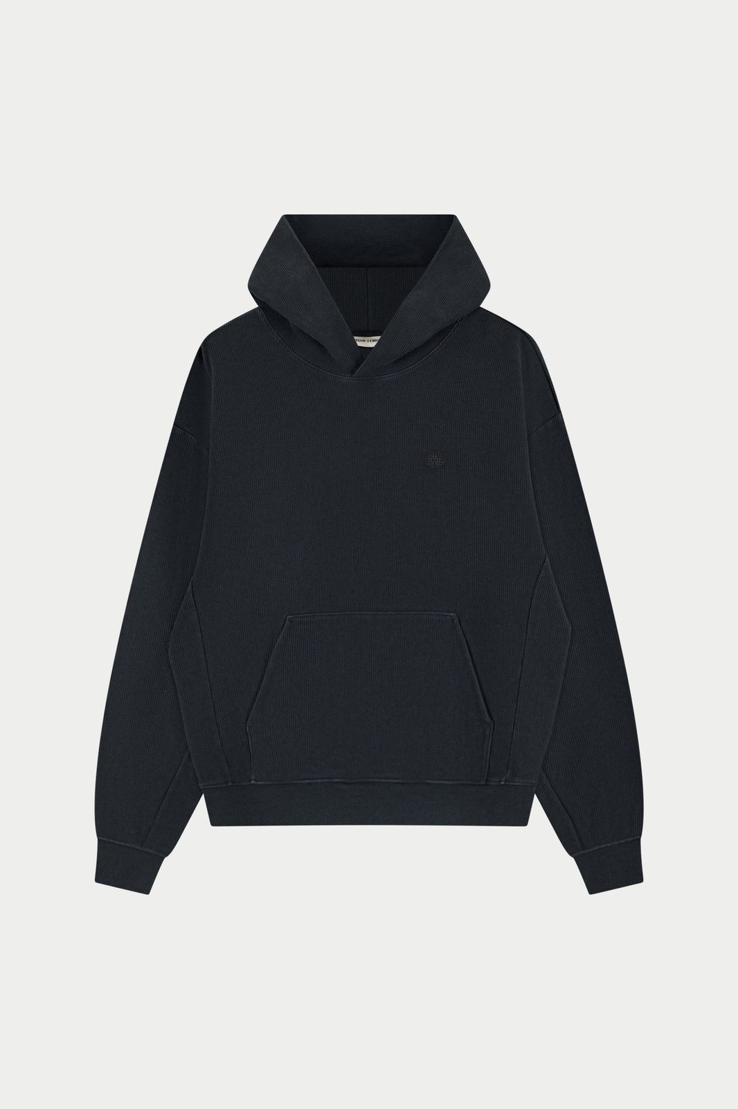 HEAVYWEIGHT WASHED RIBBED HOODIE - WASHED BLACK