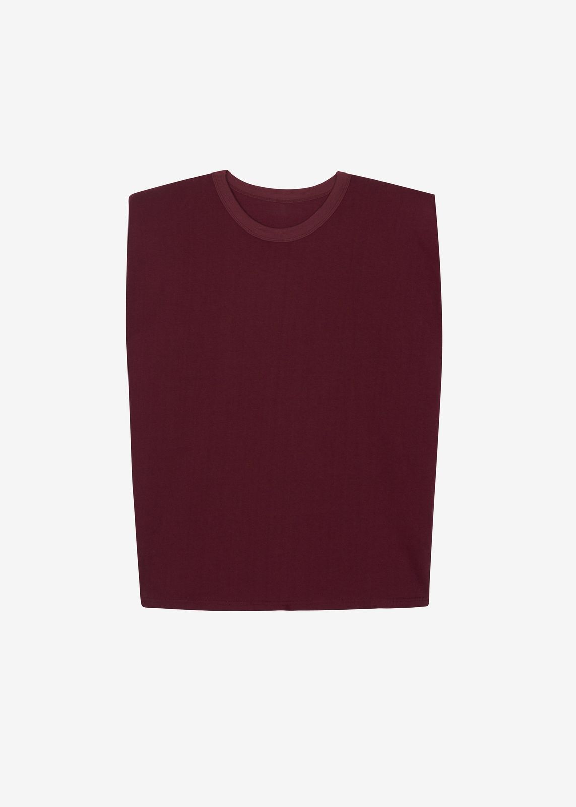Eva Padded Shoulder Muscle T-shirt - Burgundy