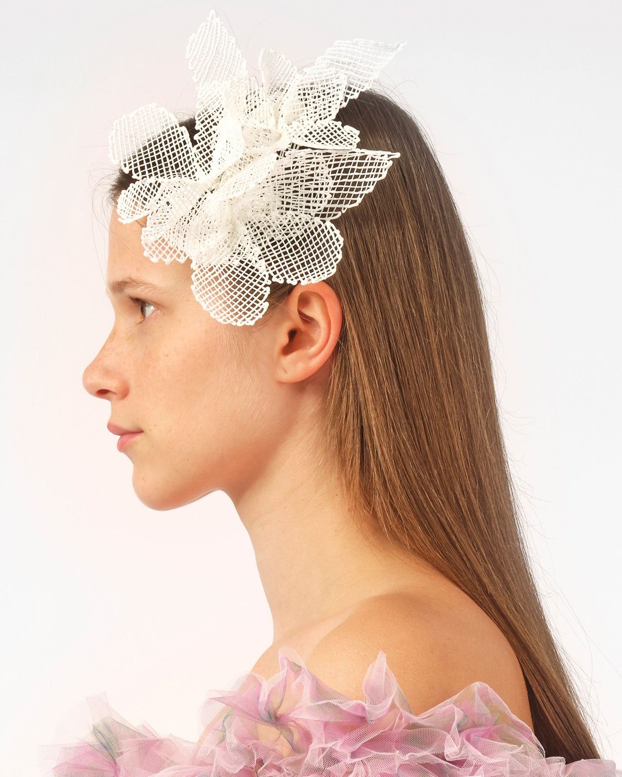 3D PAINTED GRID FLOWER HAIR CLIP
