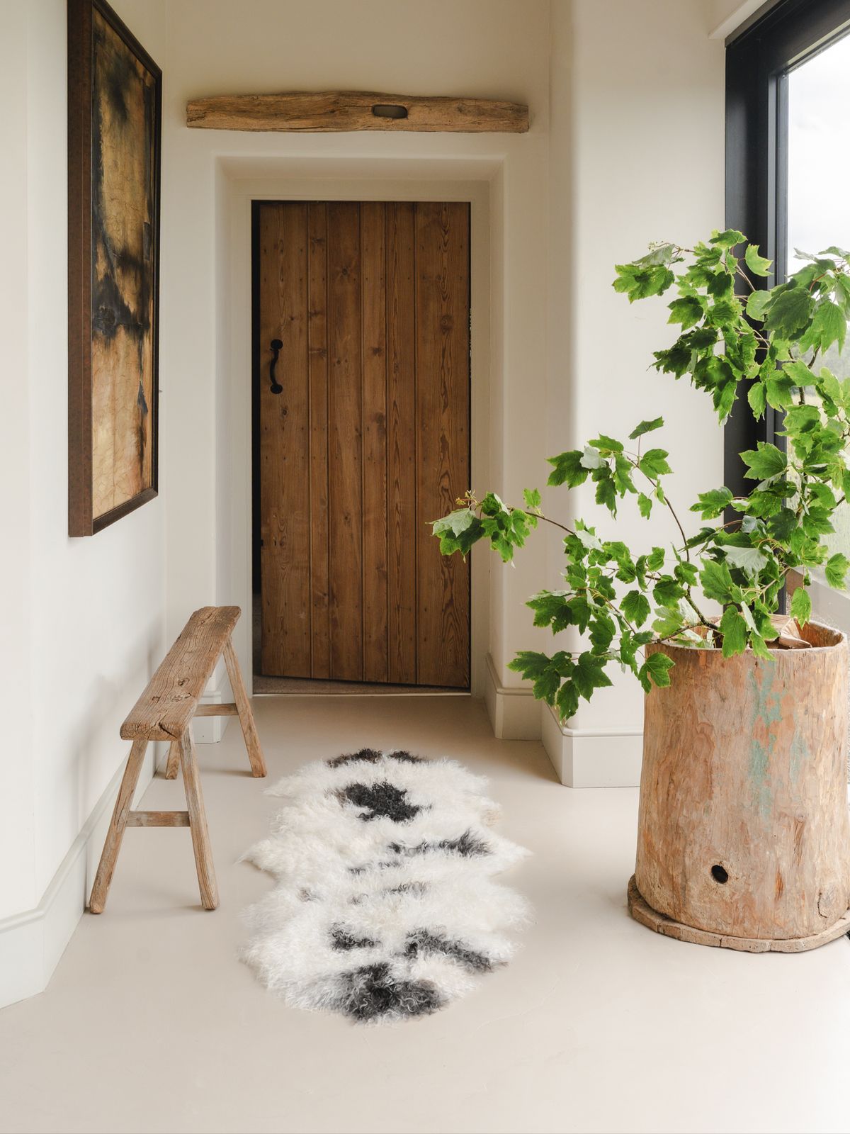 Double Tibetan Sheepskin Rug - White & Black