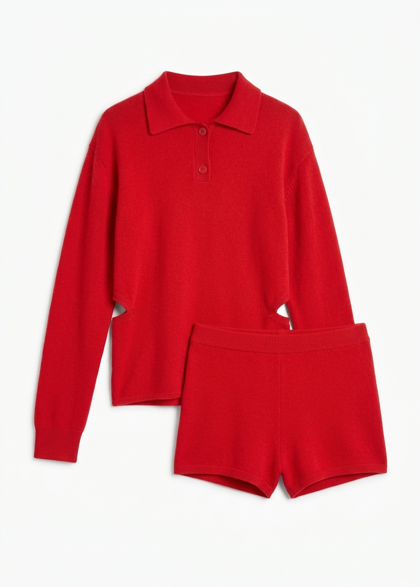 Bresica Knit Hot Pants - Red