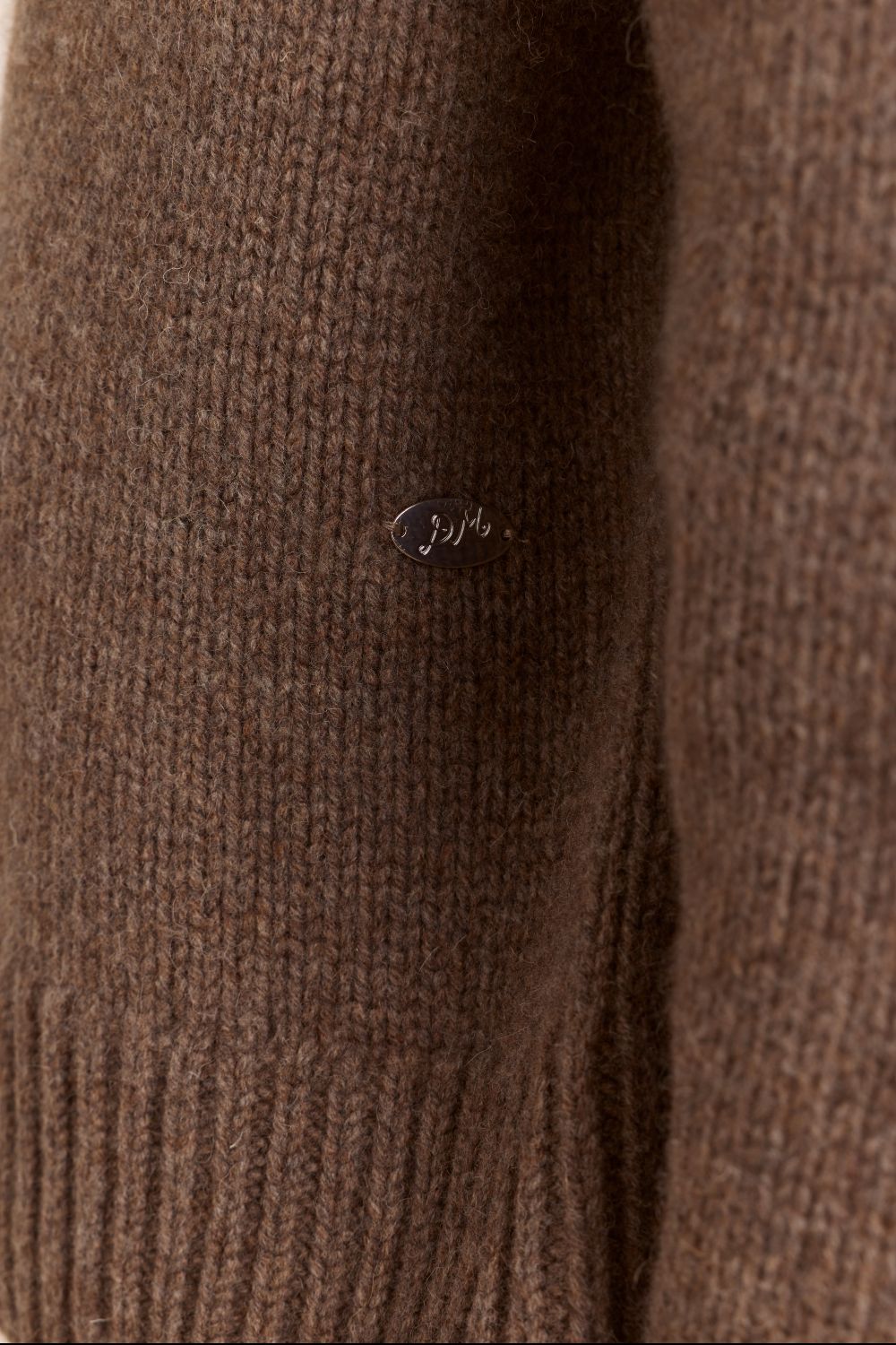 Tallulah High Neck Lambswool Jumper - Brown/blue
