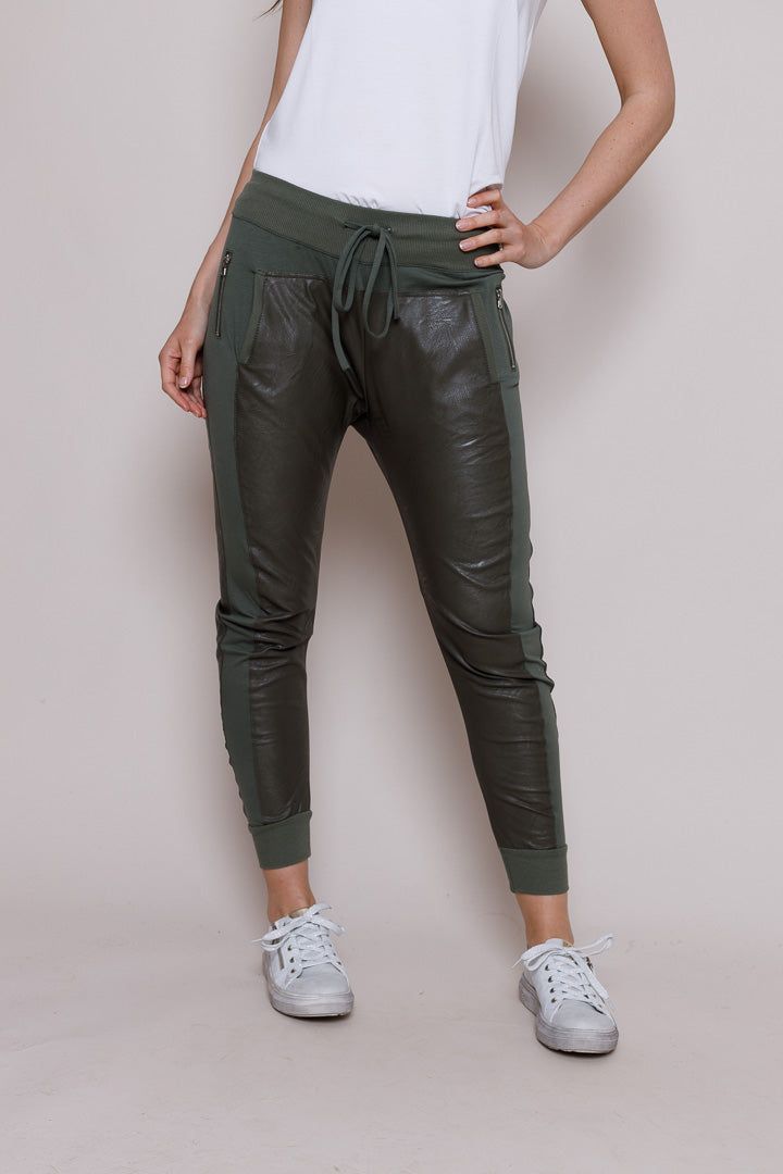 Faux Leather Mix Ultimate Joggers