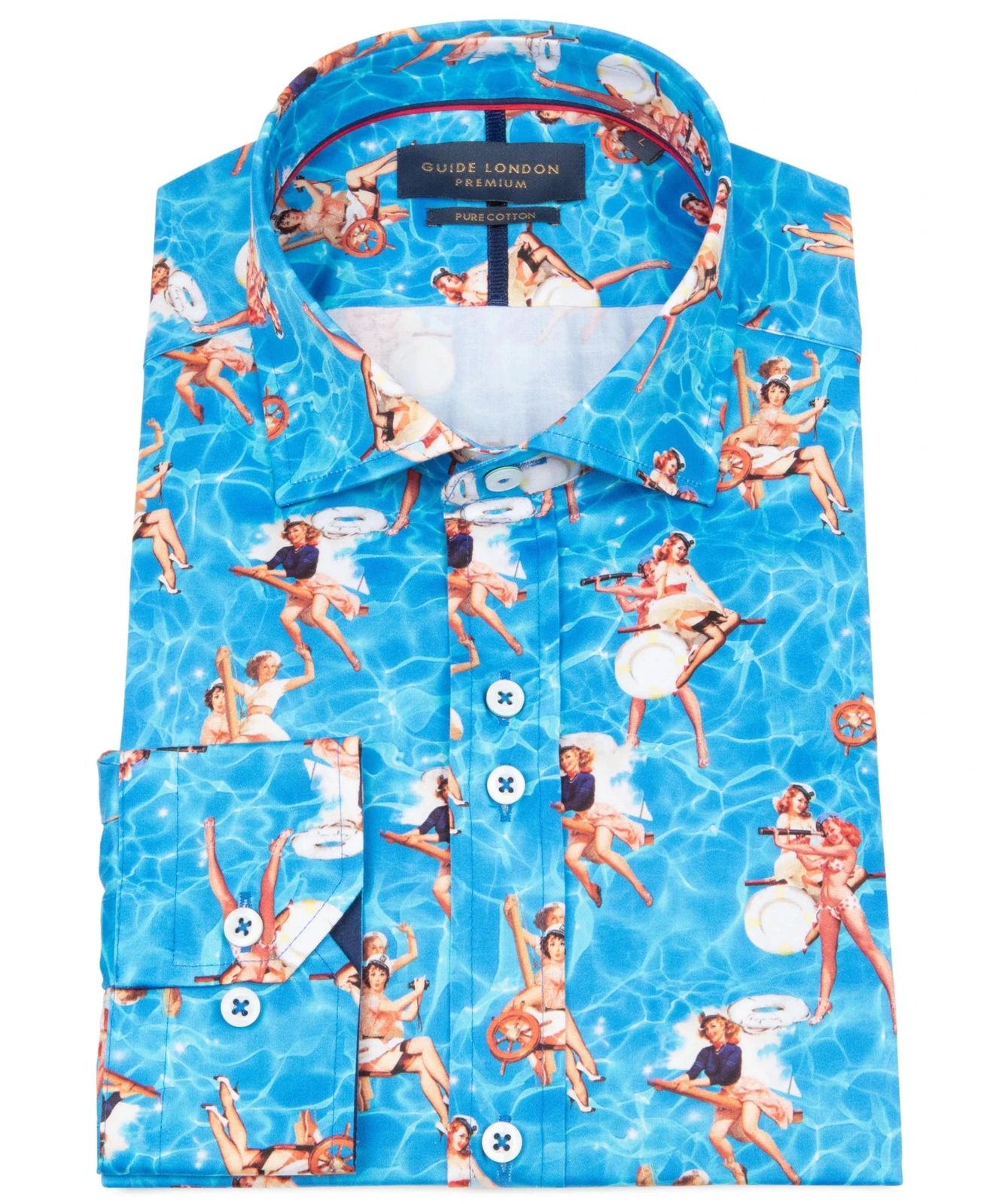 Long Sleeve Pin Up Print Shirt