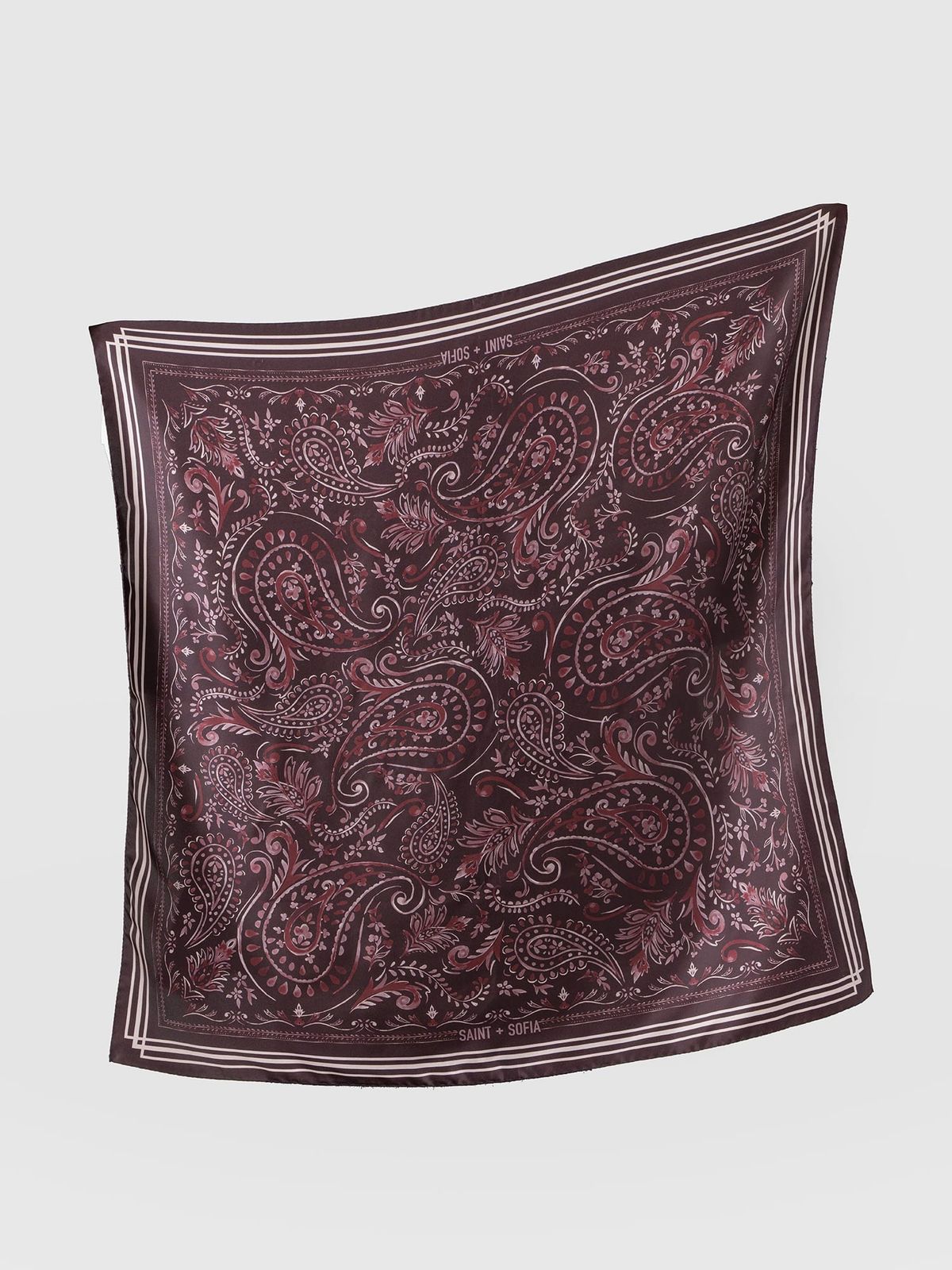 Ryder Silk Scarf - Burgundy Paisley