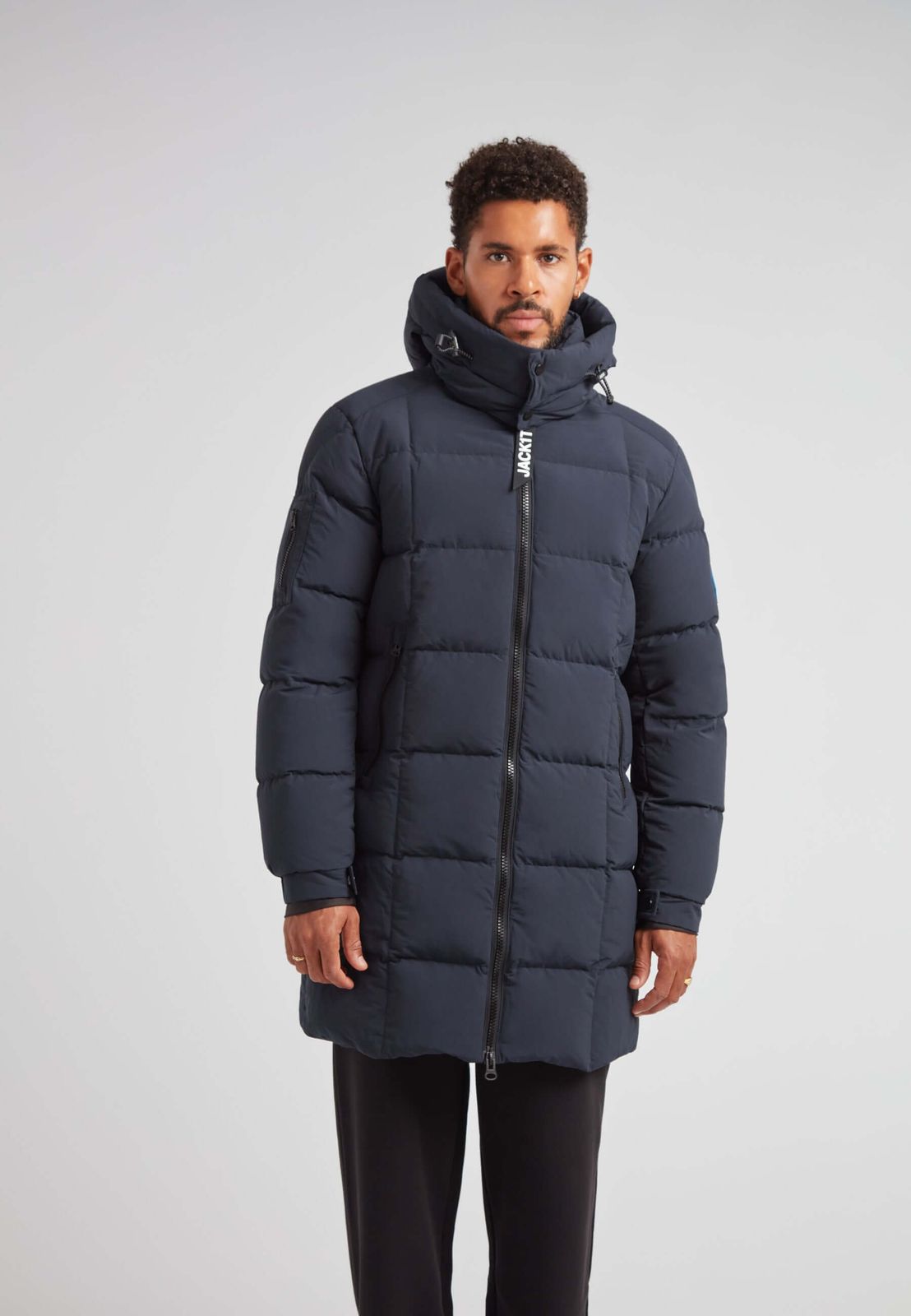 EZ Boxed Long Down Puffer Coat Matt Ink