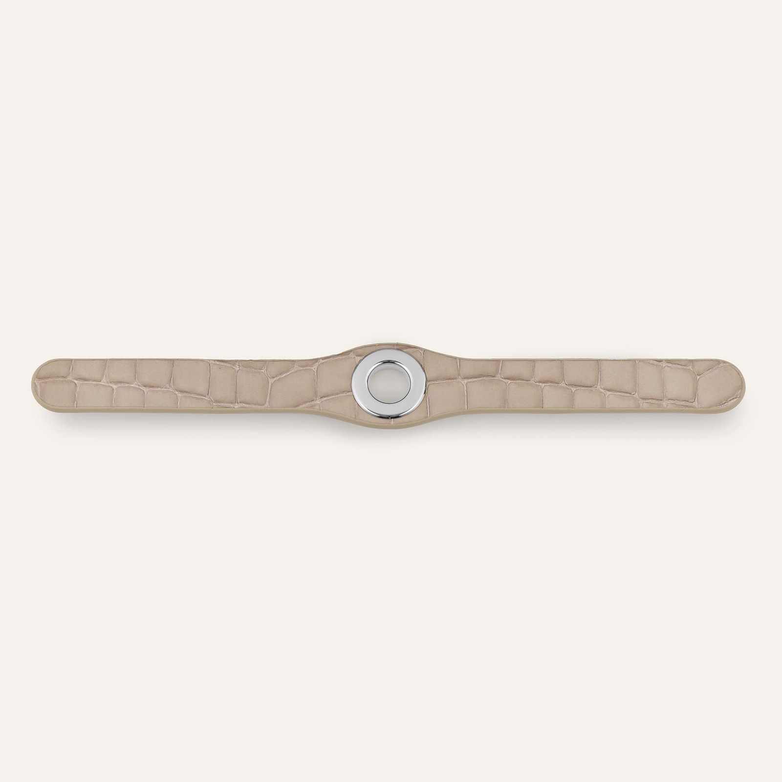 Deco Popper | Mocha Patent Croc with Silver hardware