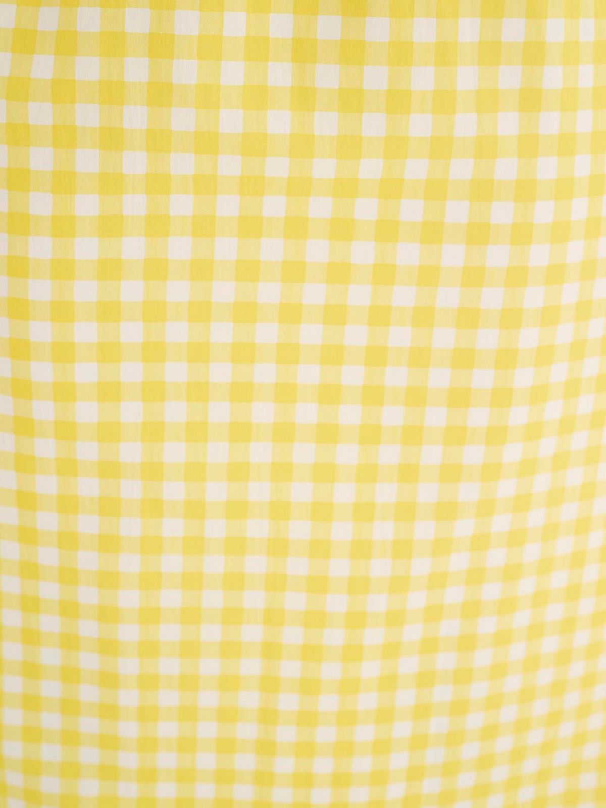 Megan Gingham Print Shirred Midi Dress In Yellow