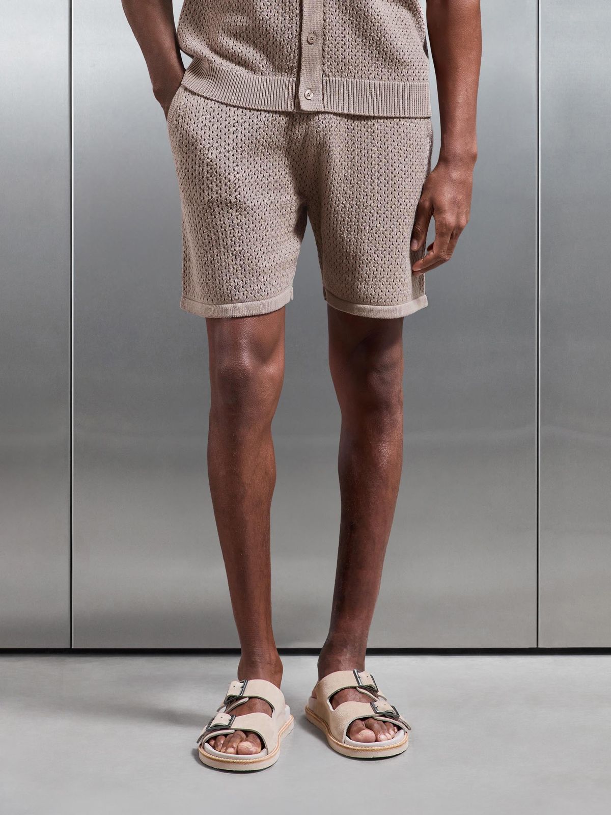 Crochet Short in Taupe