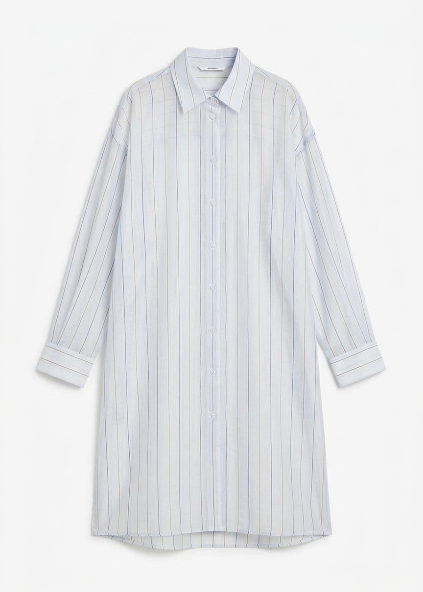 Vranor Light Sheer Shirt - Light Blue/black Stripe