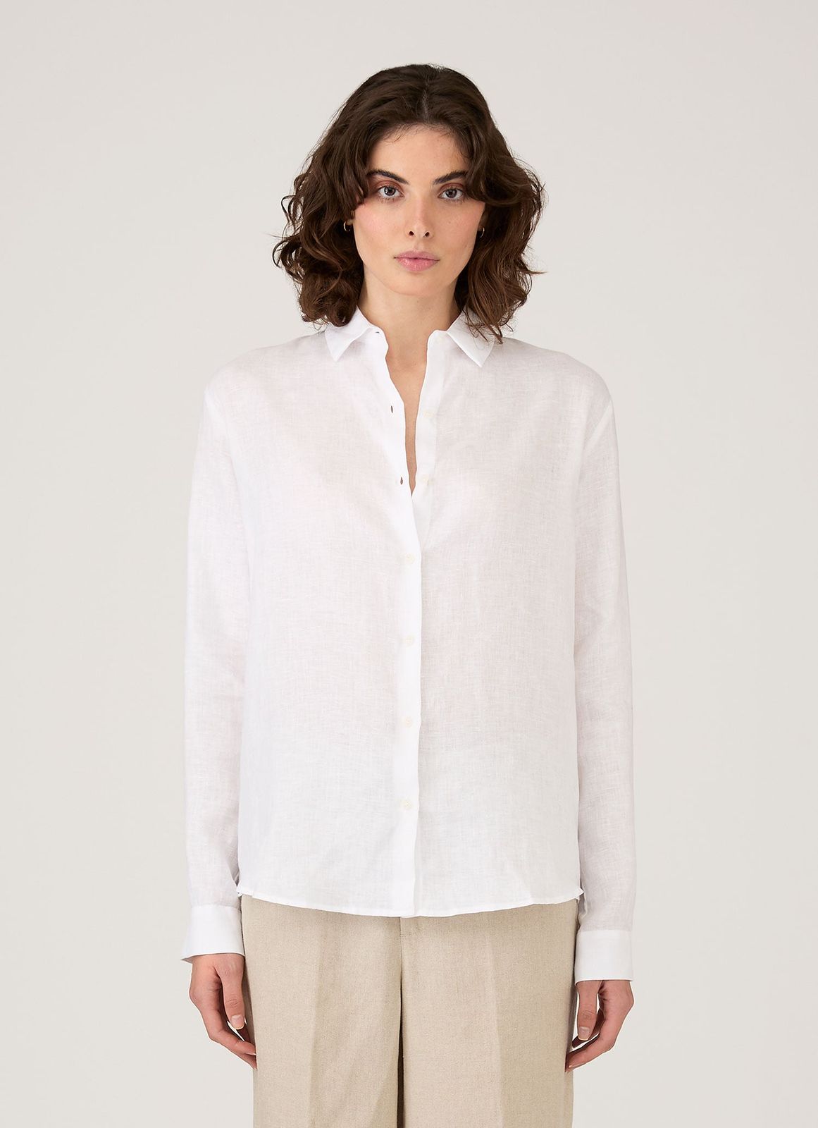 Women's Linen Shirt in White