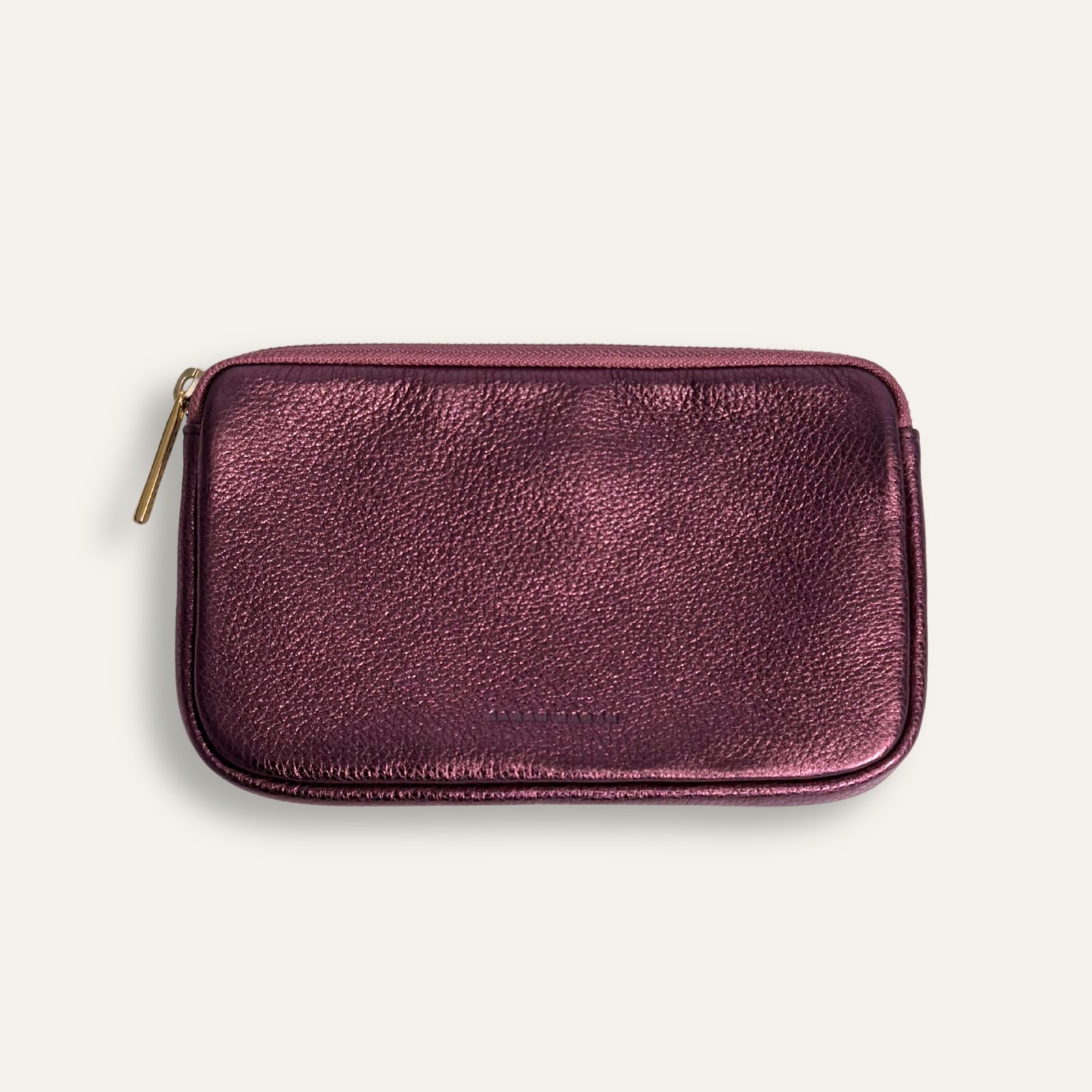 Preloved Millie Pouch | Metallic Purple with Gold hardware