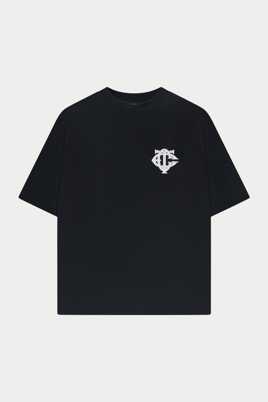 APPLIQUE MONOGRAM EMBLEM T-SHIRT - BLACK