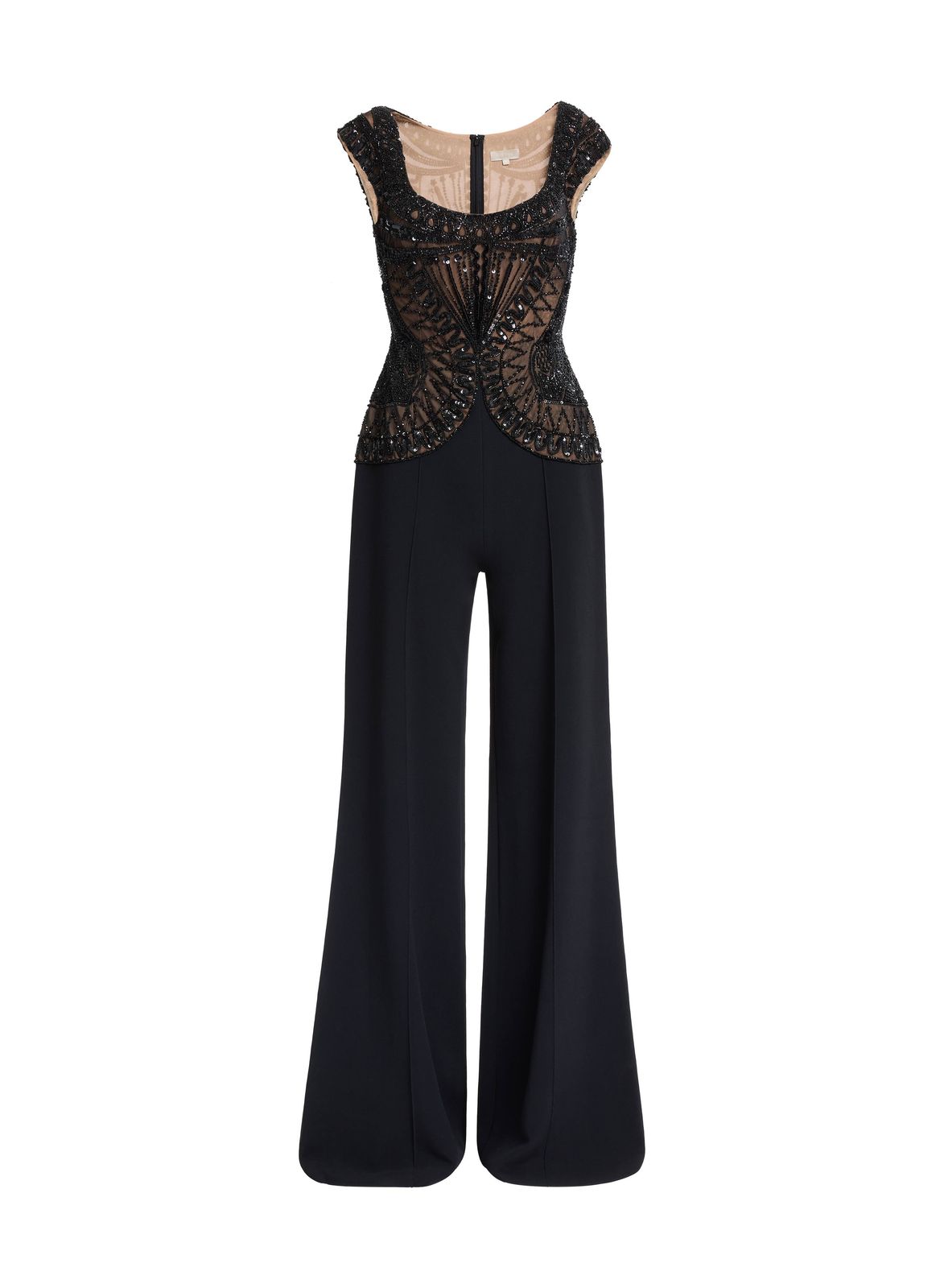 Bead Embroidered Cady Jumpsuit