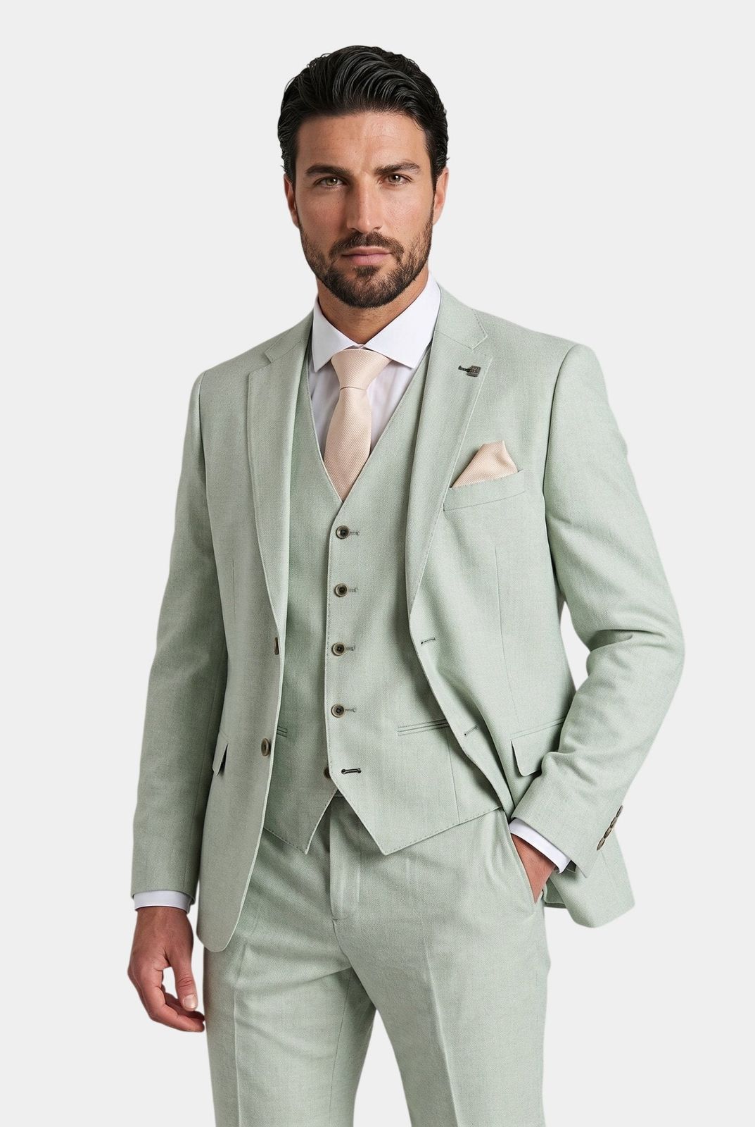 Belmont Sage Men's Three Piece Suit