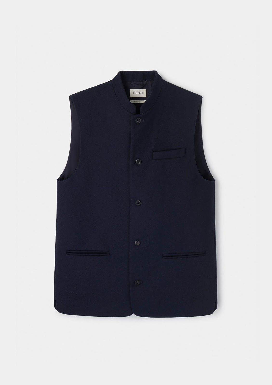 Navy Cashmere Nehru Waistcoat