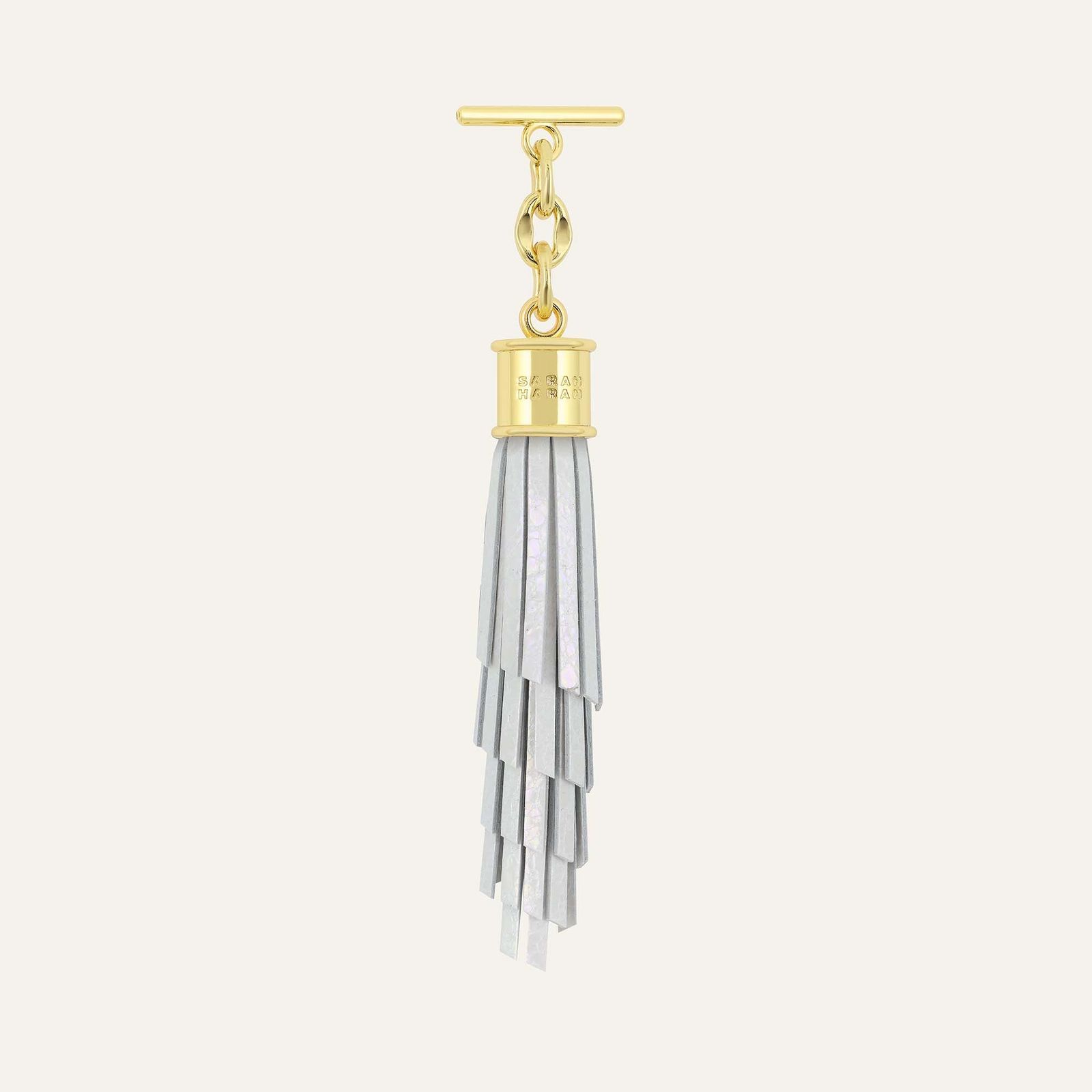 Feather Capsule Tassel Mini | Ivory with Gold hardware