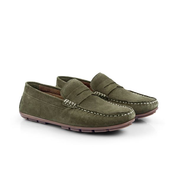 Bari green driving loafer