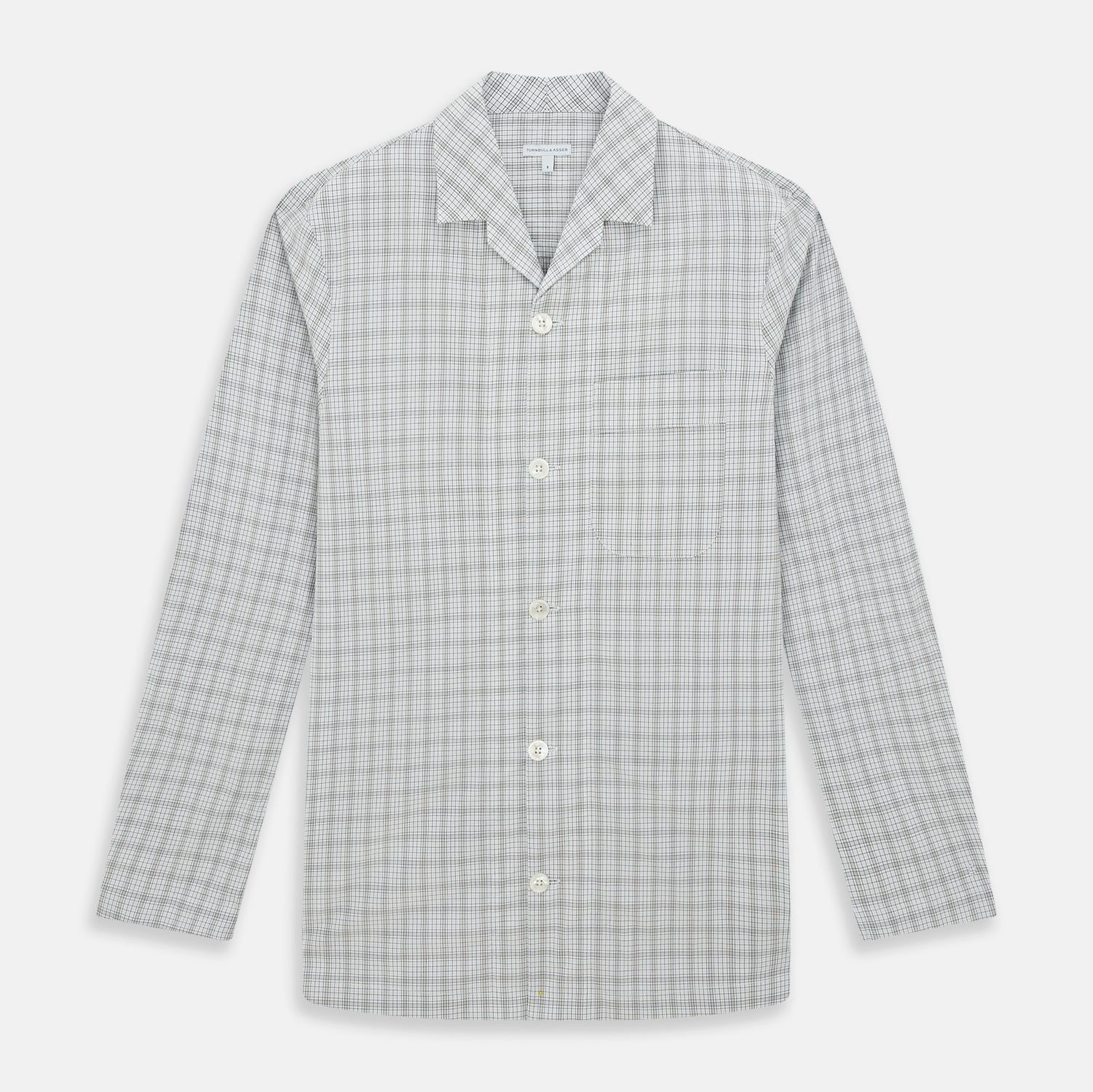 Grey Fine Multi Graph Check Pyjama Shirt